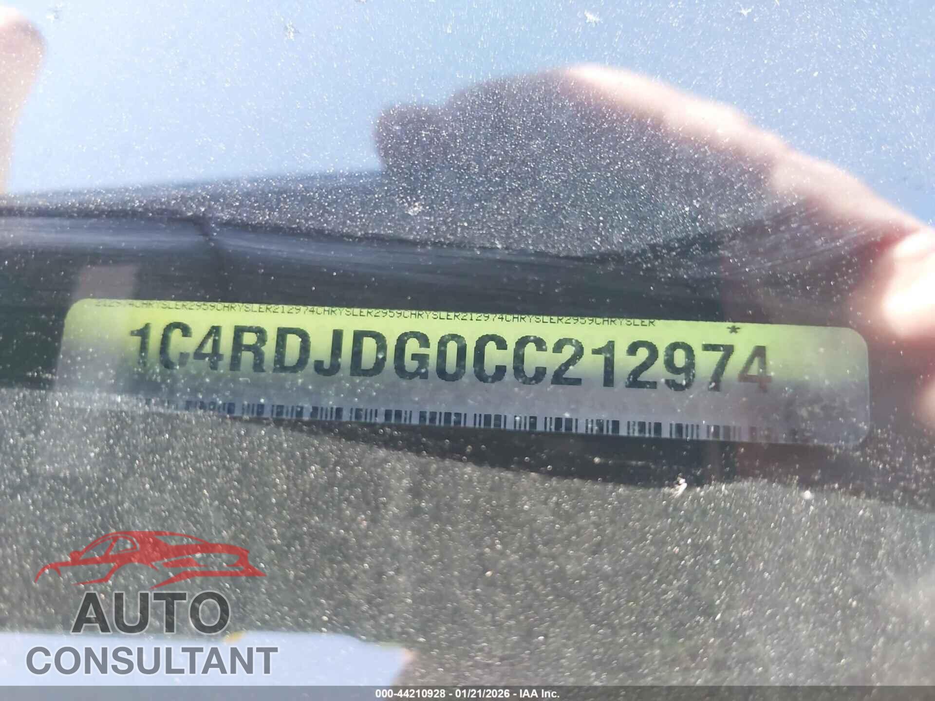 DODGE DURANGO 2012 - 1C4RDJDG0CC212974