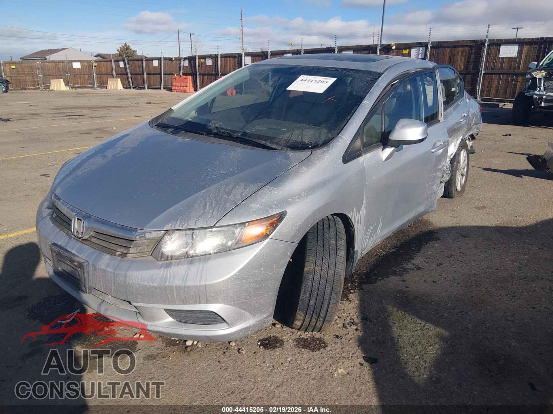 HONDA CIVIC 2012 - 19XFB2F80CE083552