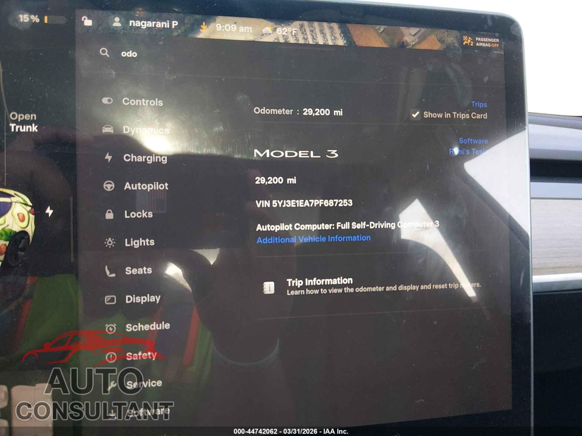 TESLA MODEL 3 2023 - 5YJ3E1EA7PF687253