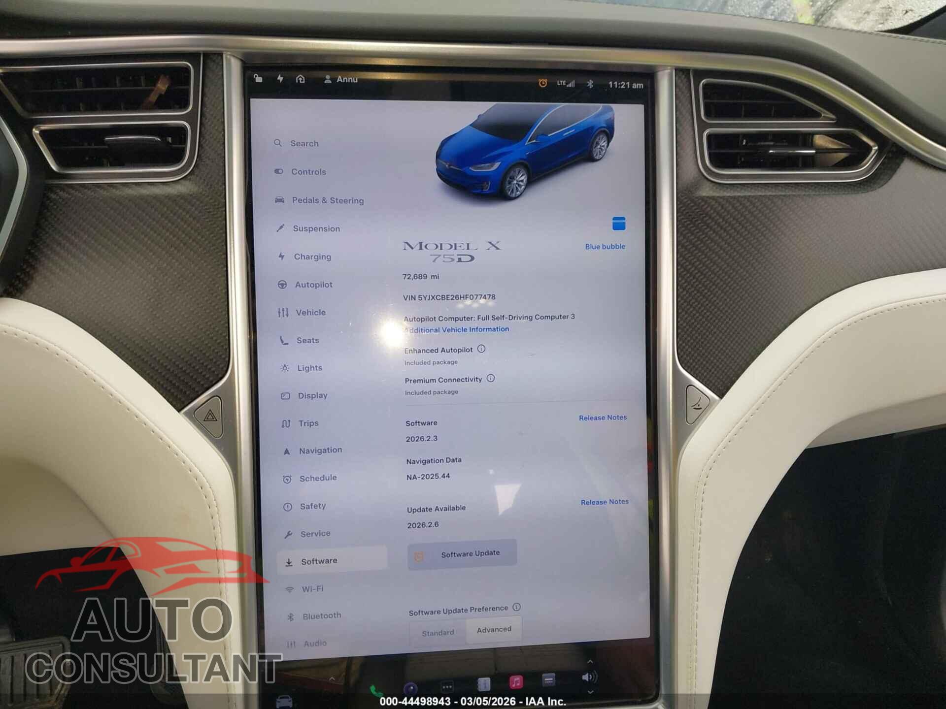 TESLA MODEL X 2017 - 5YJXCBE26HF077478