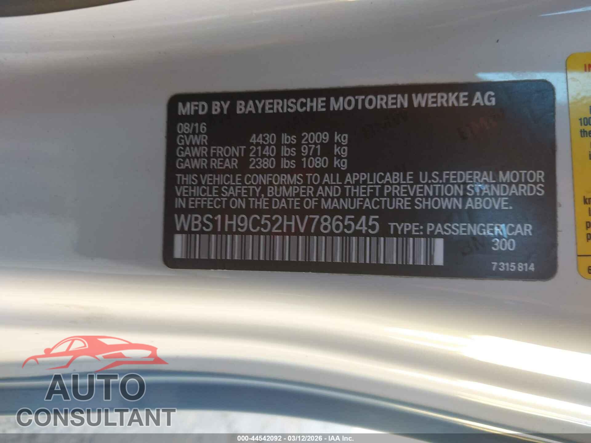 BMW M2 2017 - WBS1H9C52HV786545