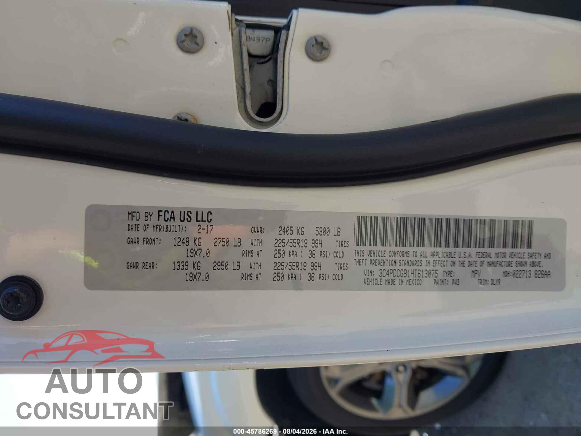 DODGE JOURNEY 2017 - 3C4PDCGB1HT613075