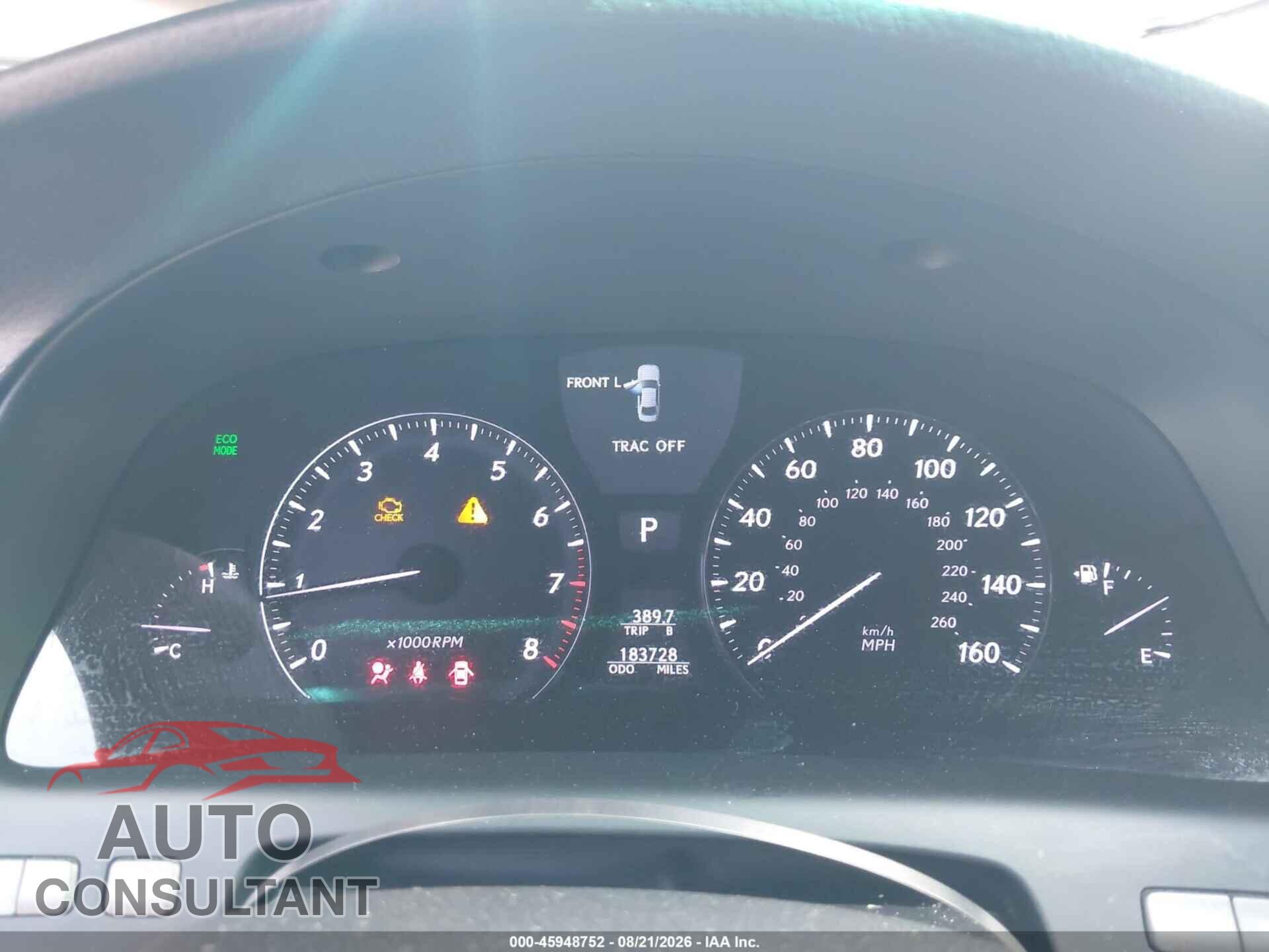 LEXUS LS 460 2012 - JTHBL5EF3C5109231