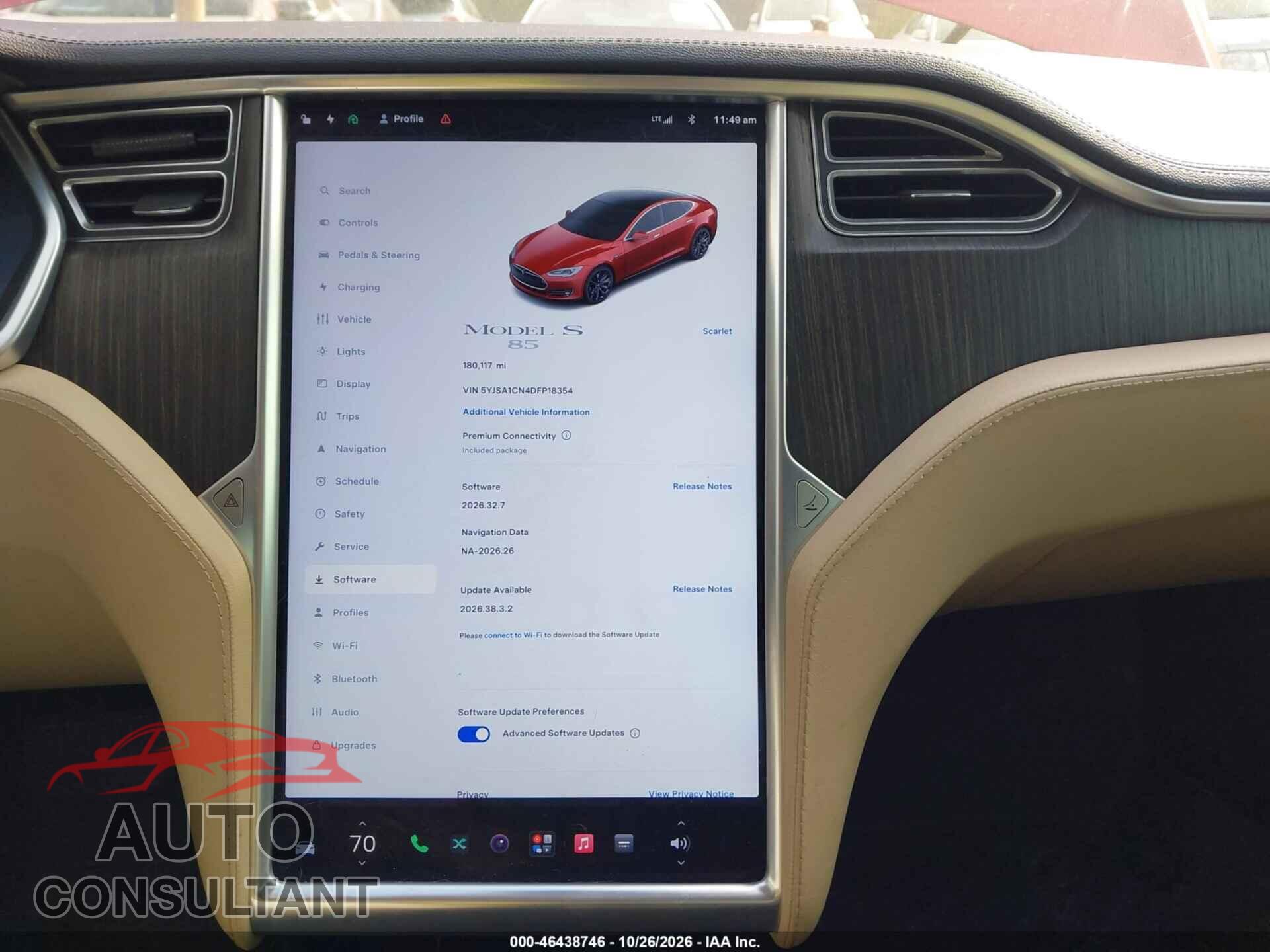 TESLA MODEL S 2013 - 5YJSA1CN4DFP18354