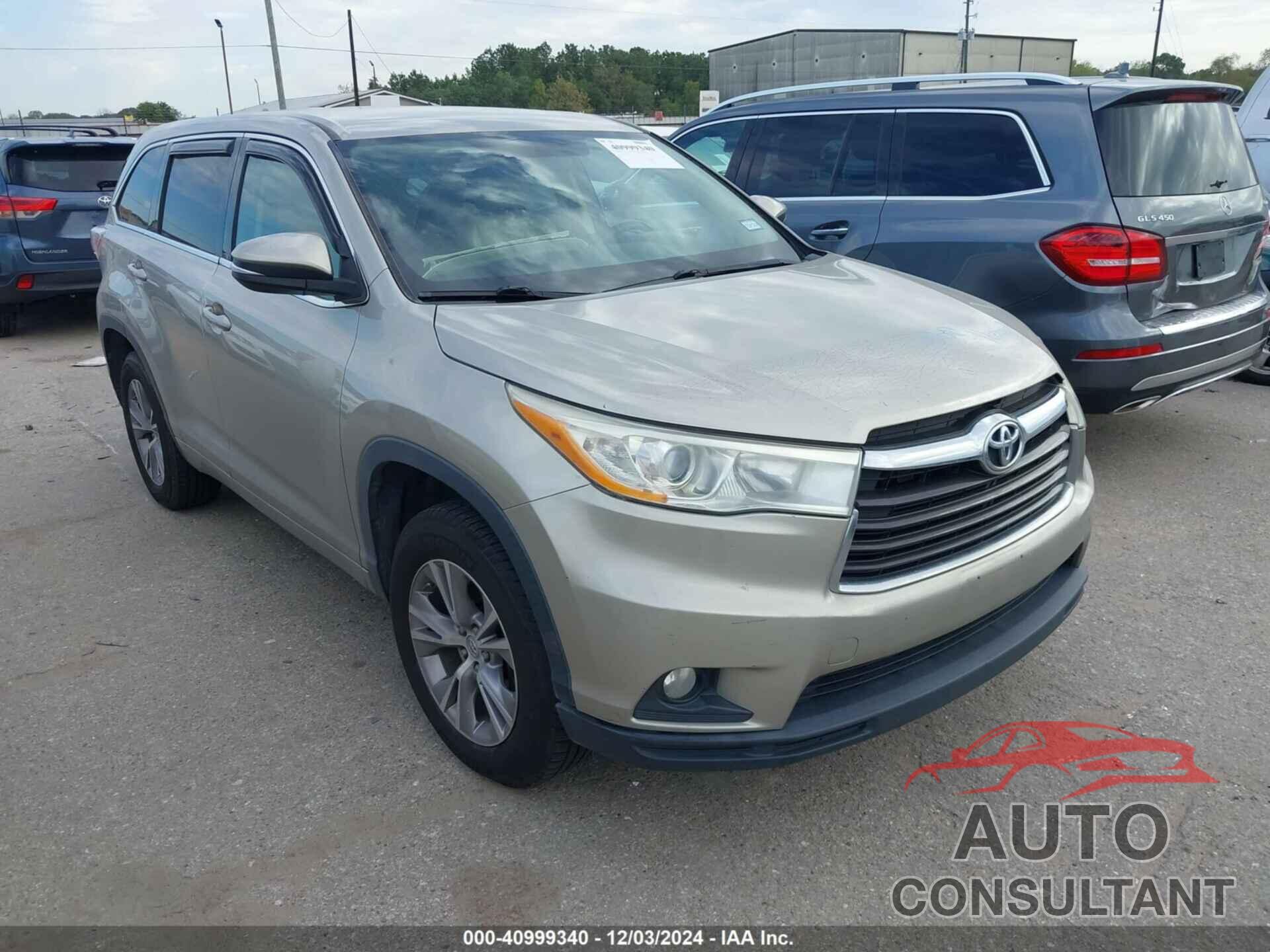 TOYOTA HIGHLANDER 2014 - 5TDZKRFH4ES021344