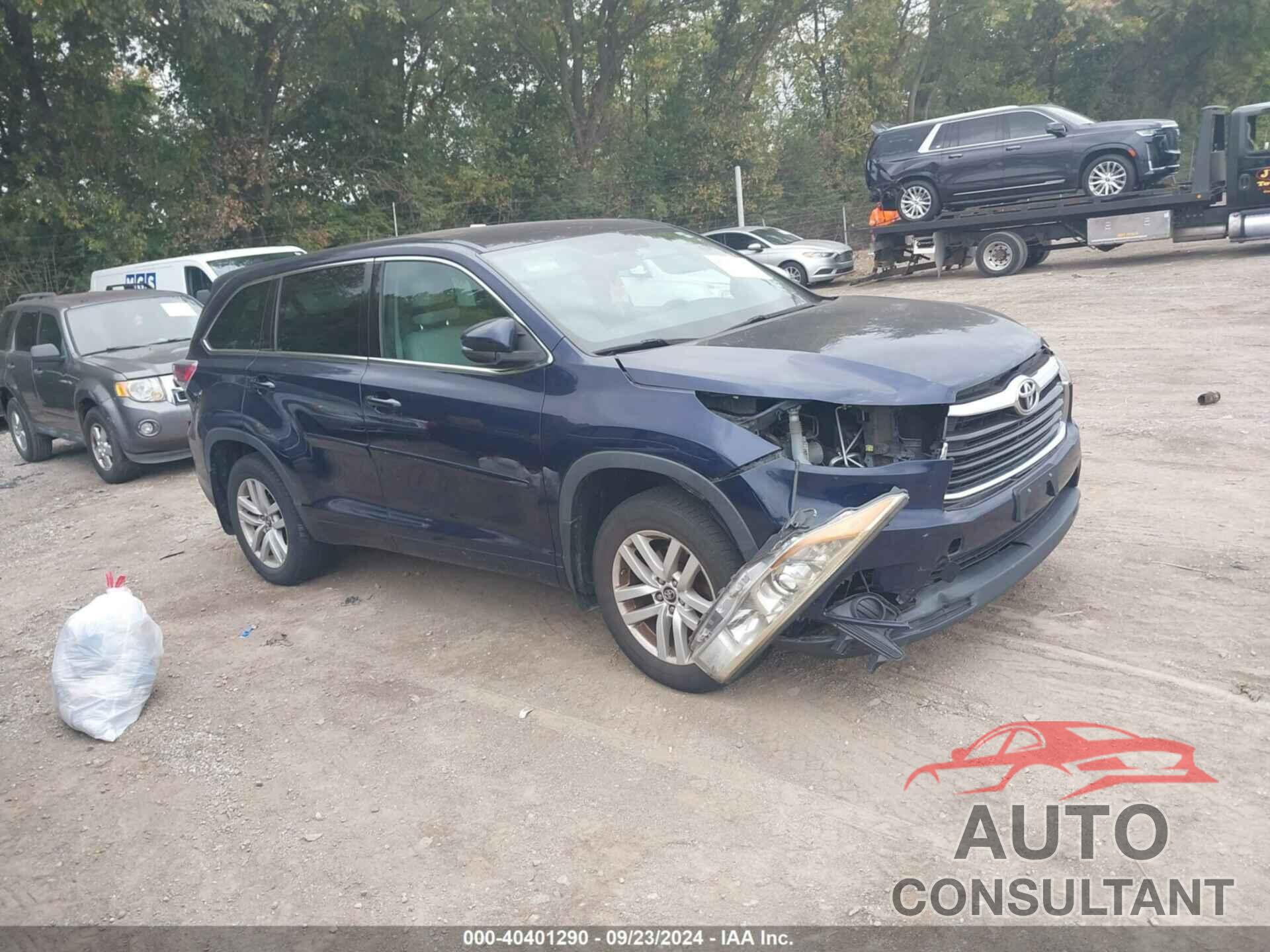 TOYOTA HIGHLANDER 2016 - 5TDBKRFHXGS299217