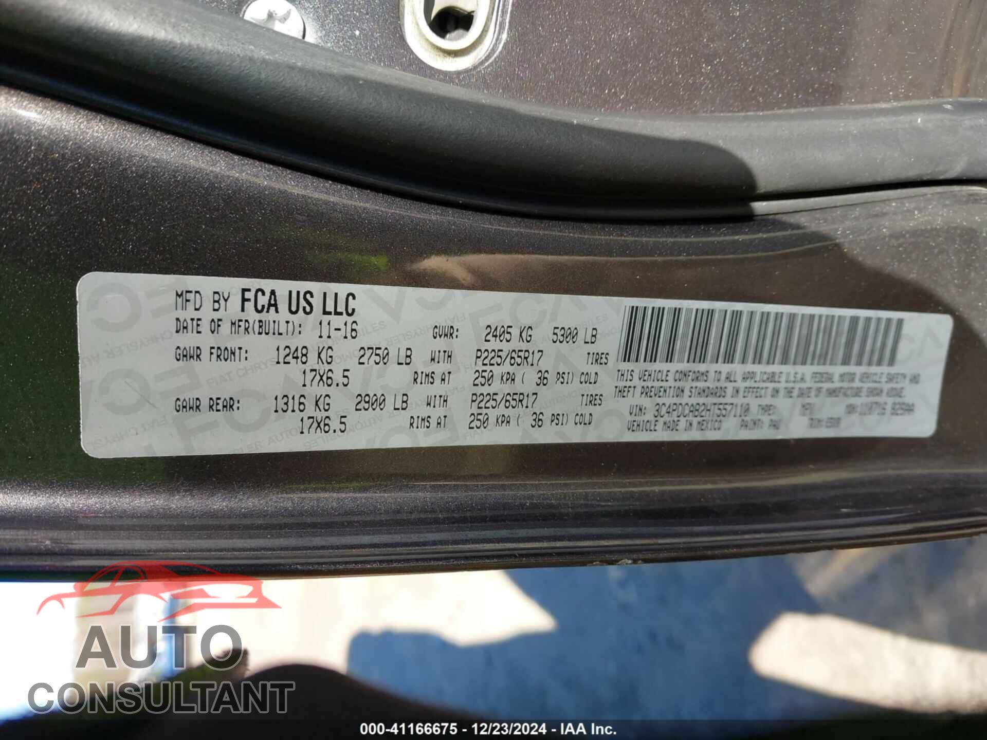 DODGE JOURNEY 2017 - 3C4PDCAB2HT557110