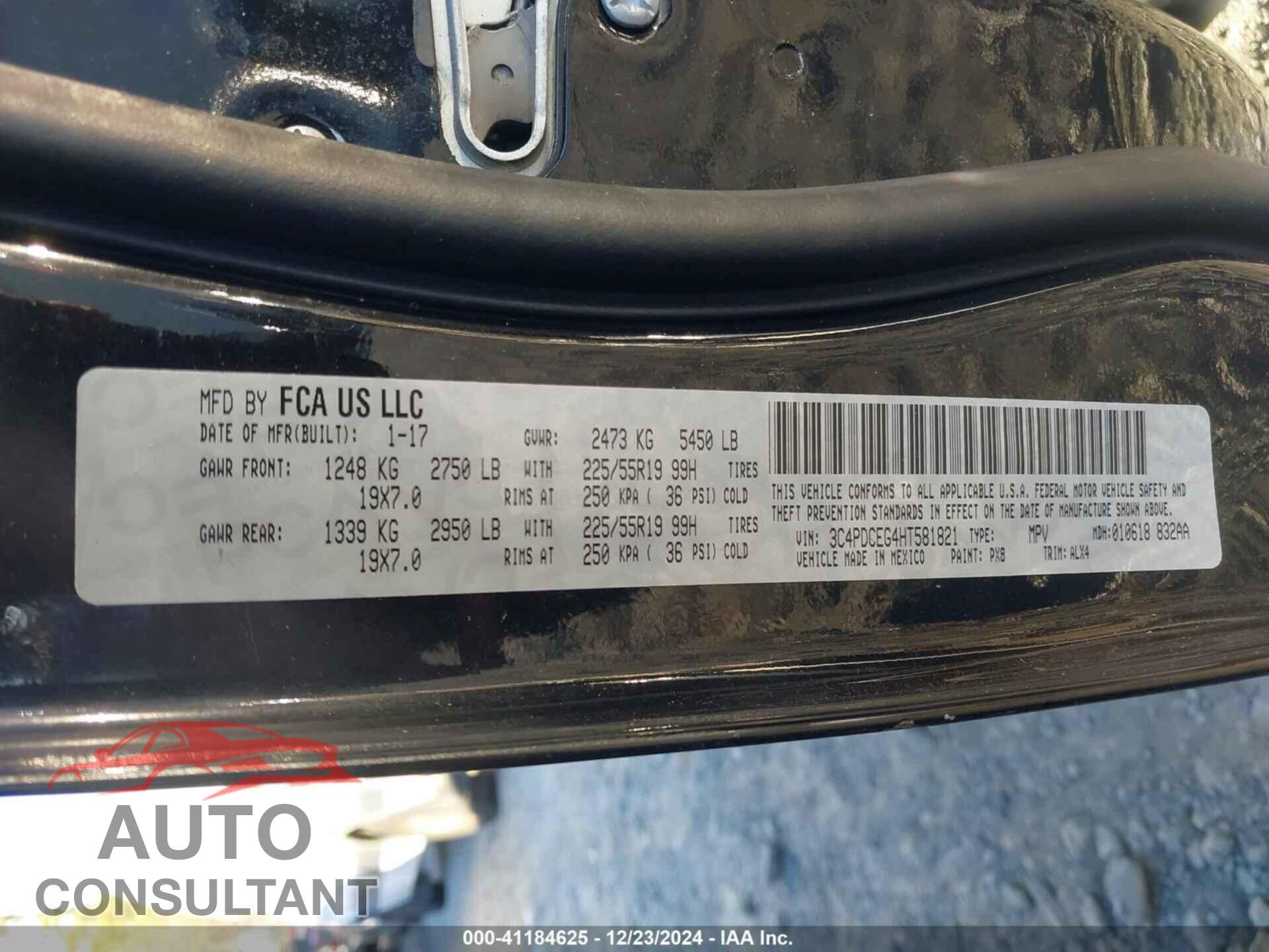 DODGE JOURNEY 2017 - 3C4PDCEG4HT581821