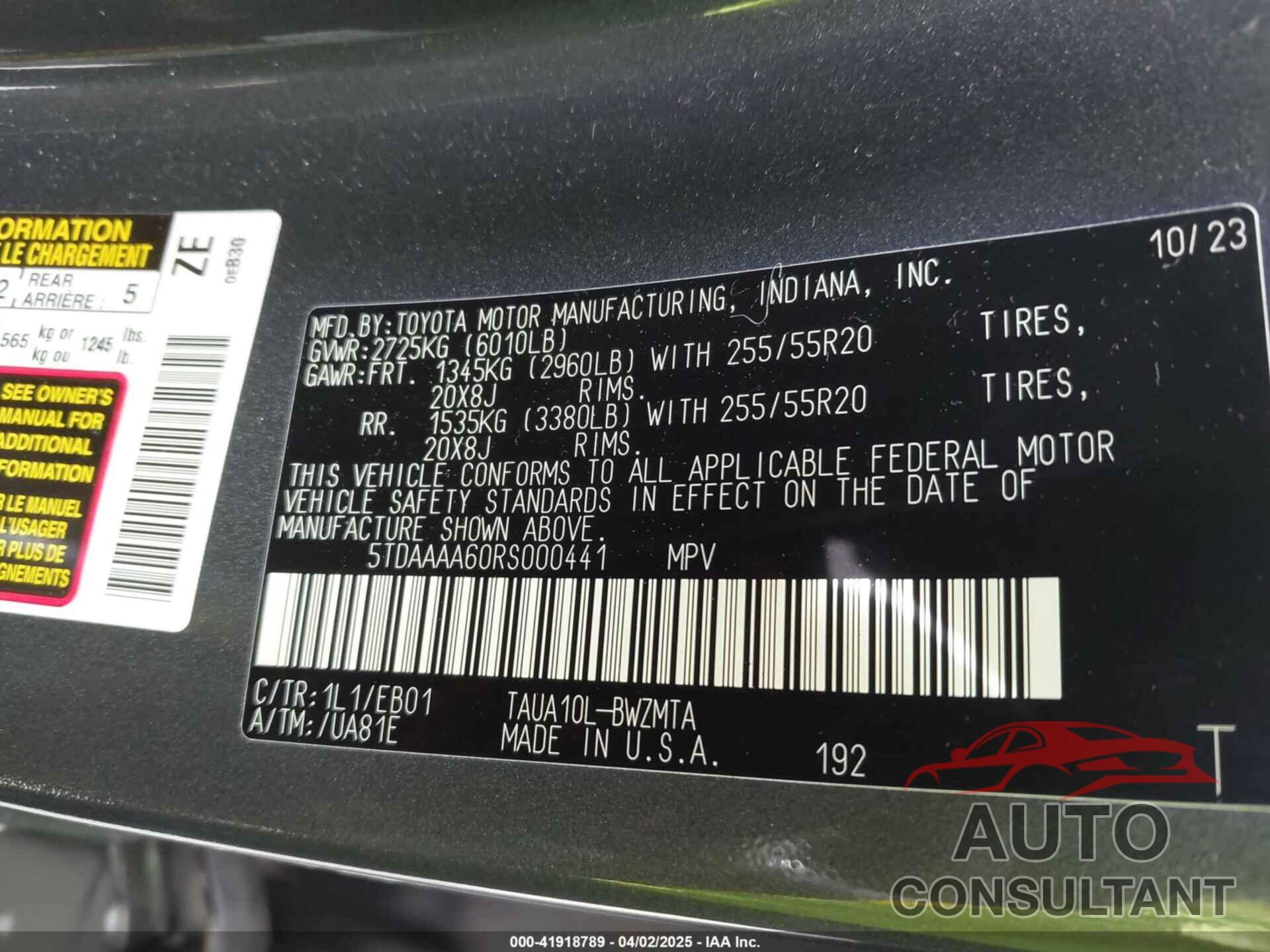 LEXUS TX 350 2024 - 5TDAAAA60RS000441
