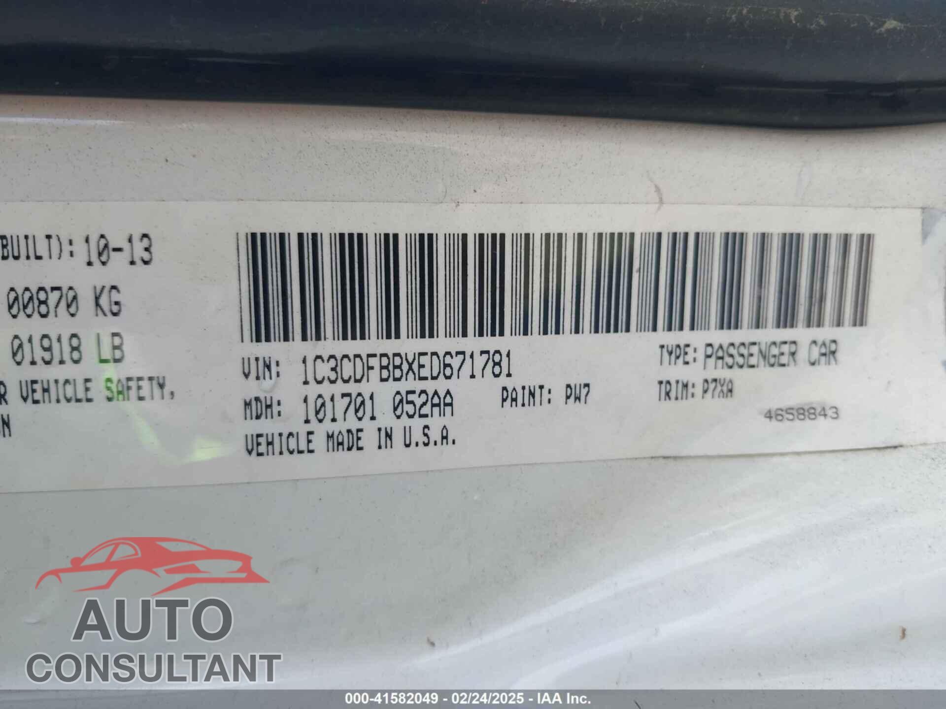 DODGE DART 2014 - 1C3CDFBBXED671781