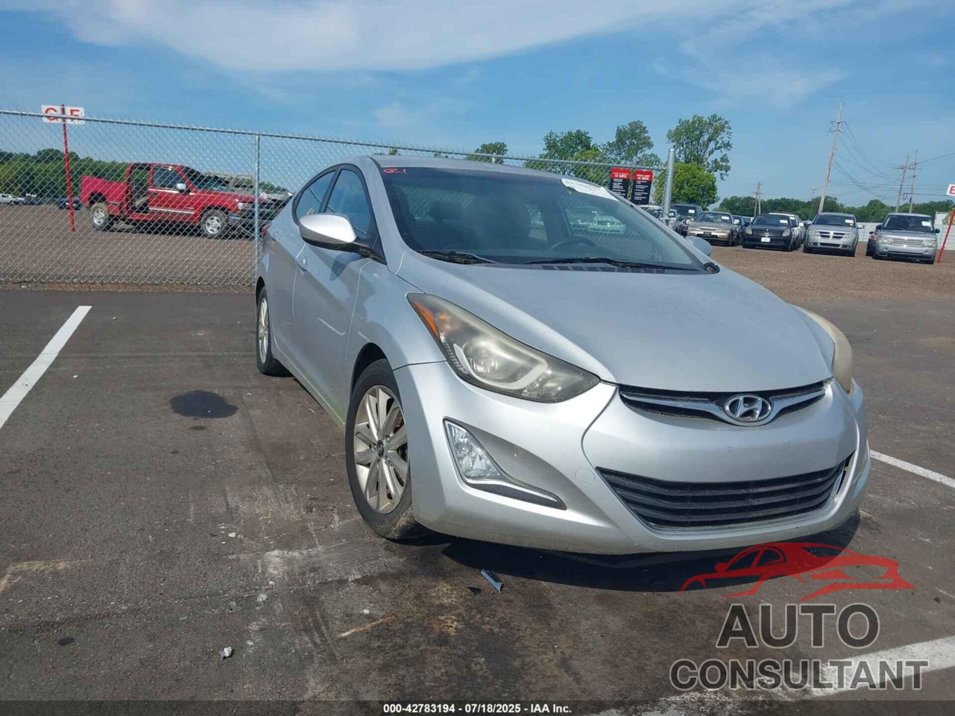 HYUNDAI ELANTRA 2014 - KMHDH4AE3EU142057