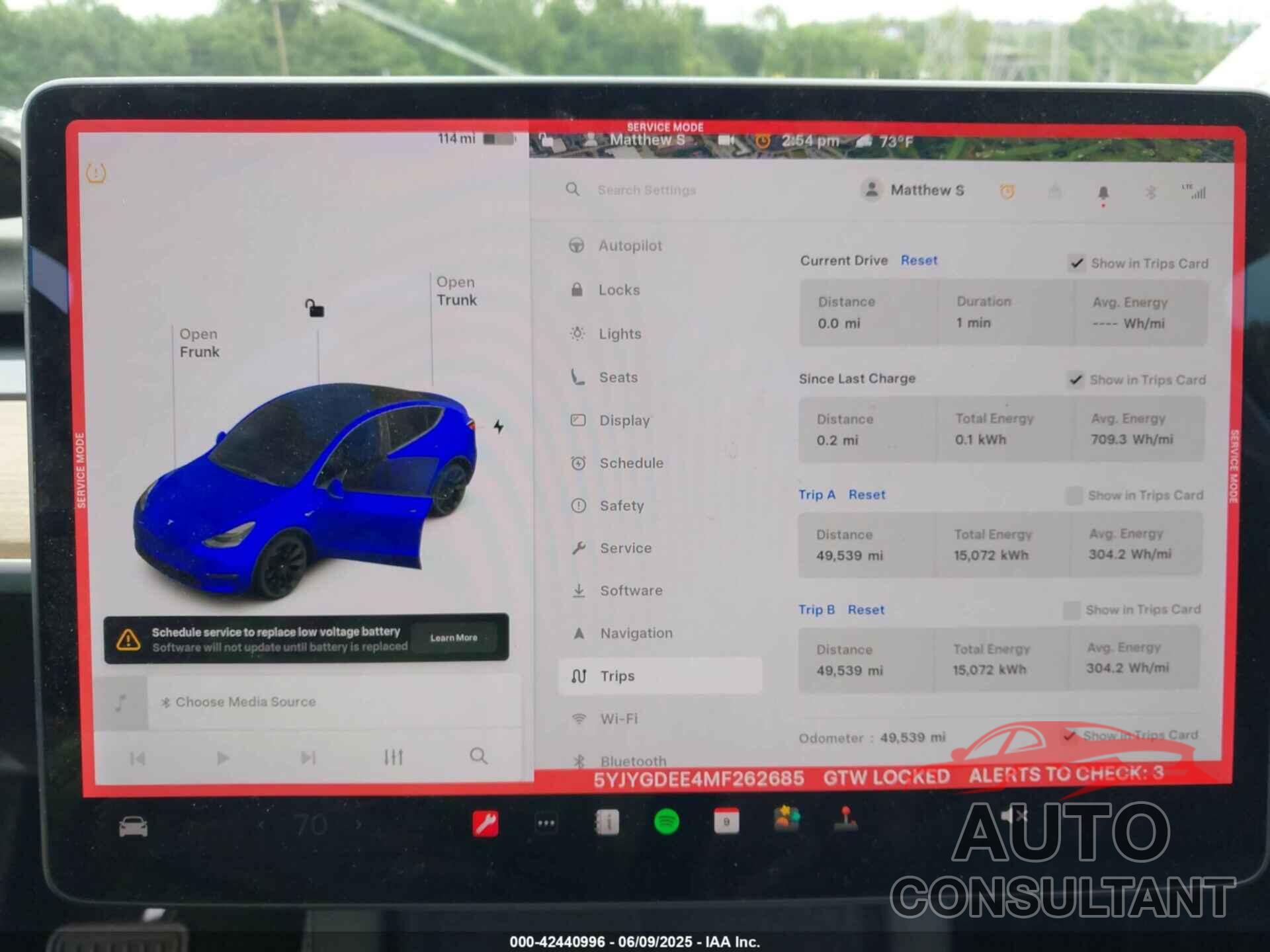 TESLA MODEL Y 2021 - 5YJYGDEE4MF262685