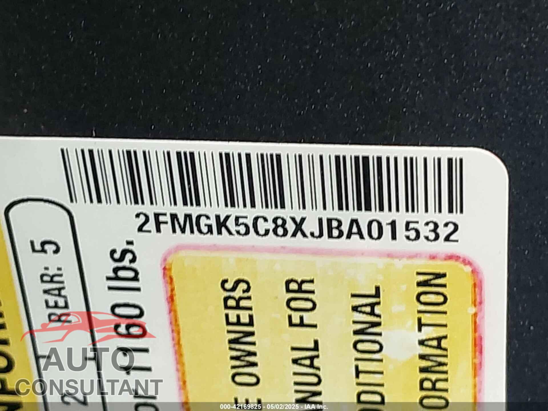 FORD FLEX 2018 - 2FMGK5C8XJBA01532