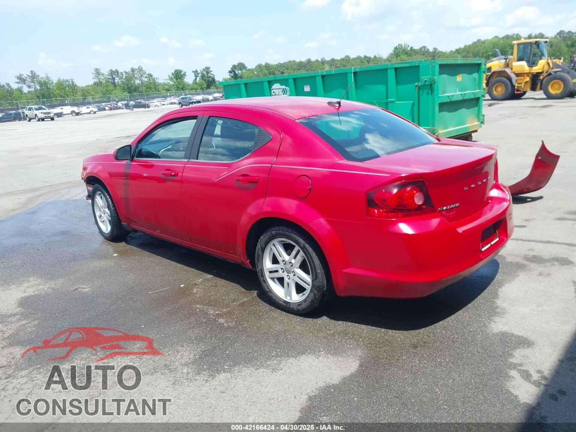 DODGE AVENGER 2013 - 1C3CDZCB1DN624924
