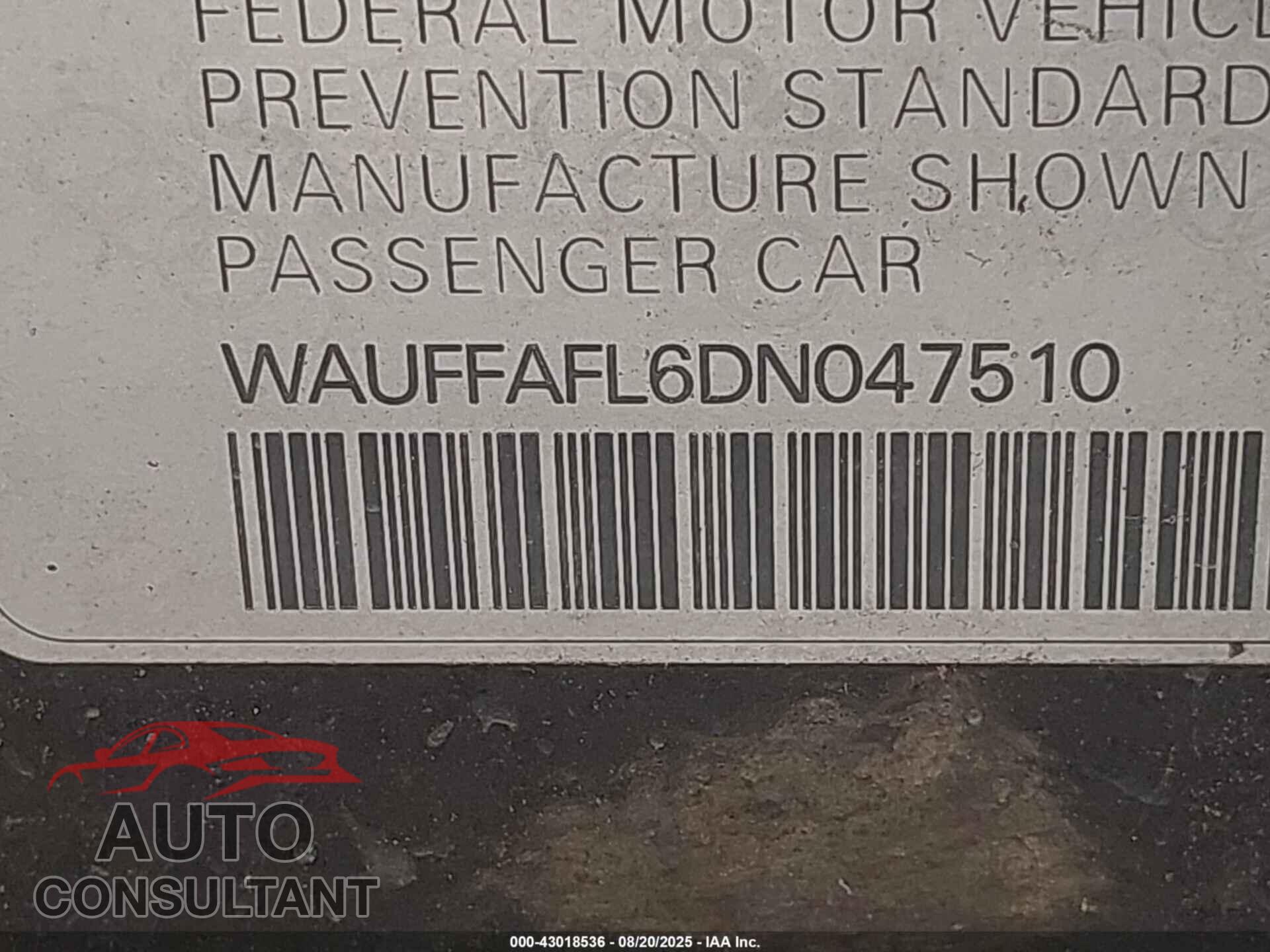 AUDI A4 2013 - WAUFFAFL6DN047510