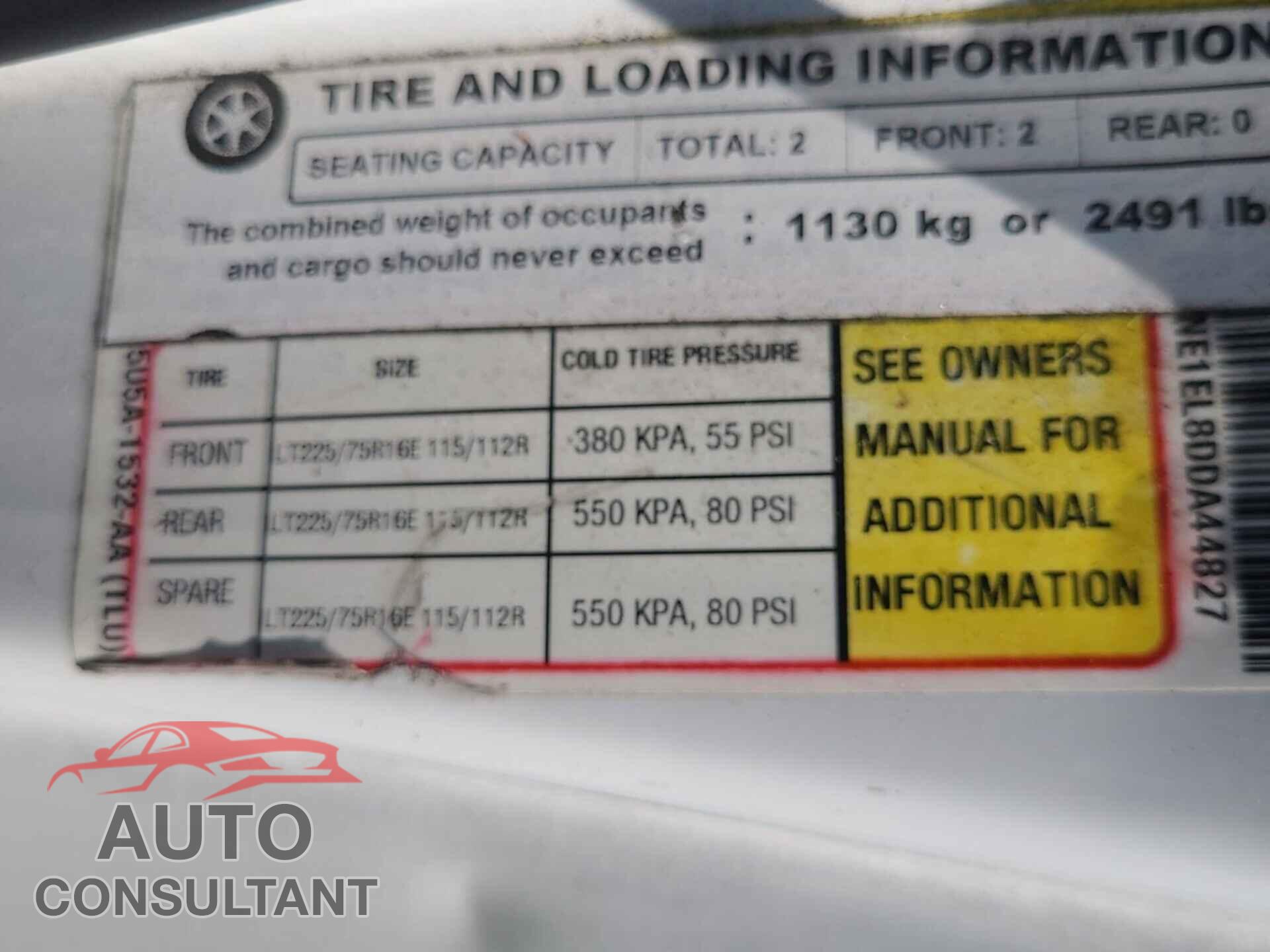 FORD E-150 2013 - 1FTNE1EL8DDA44827