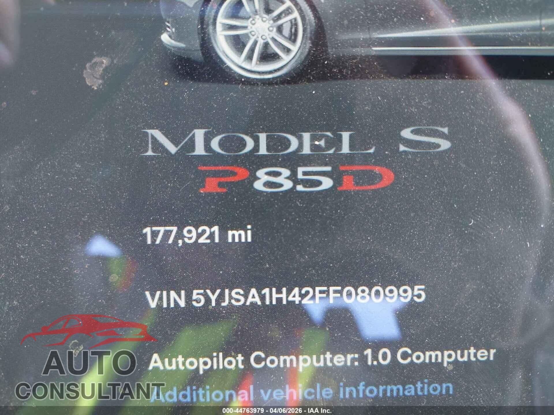 TESLA MODEL S 2015 - 5YJSA1H42FF080995