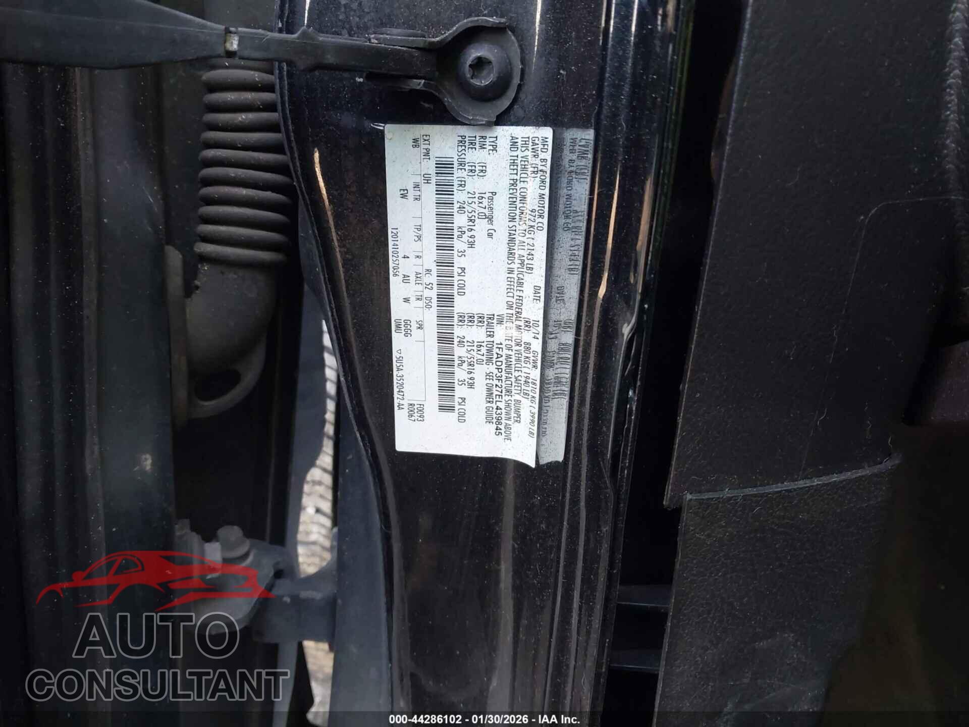 FORD FOCUS 2014 - 1FADP3F27EL439845