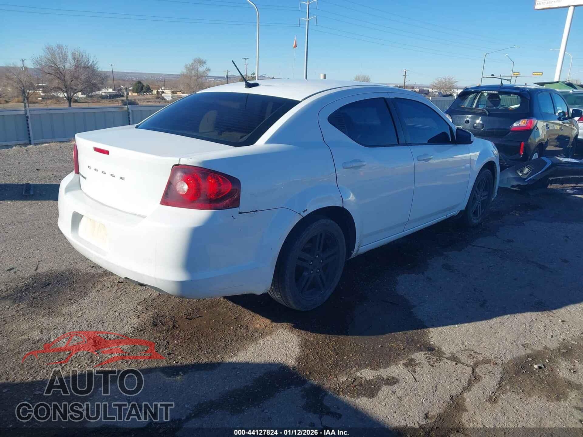 DODGE AVENGER 2012 - 1C3CDZCB9CN147724