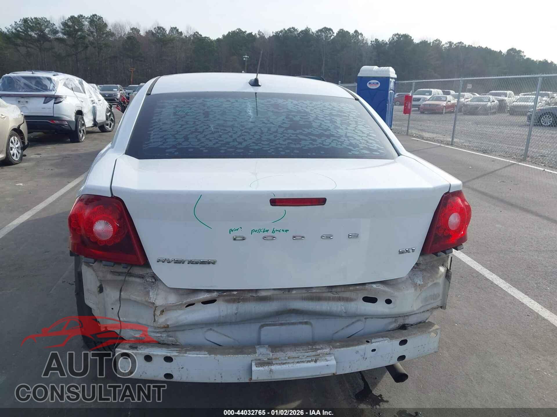 DODGE AVENGER 2013 - 1C3CDZCB3DN663045