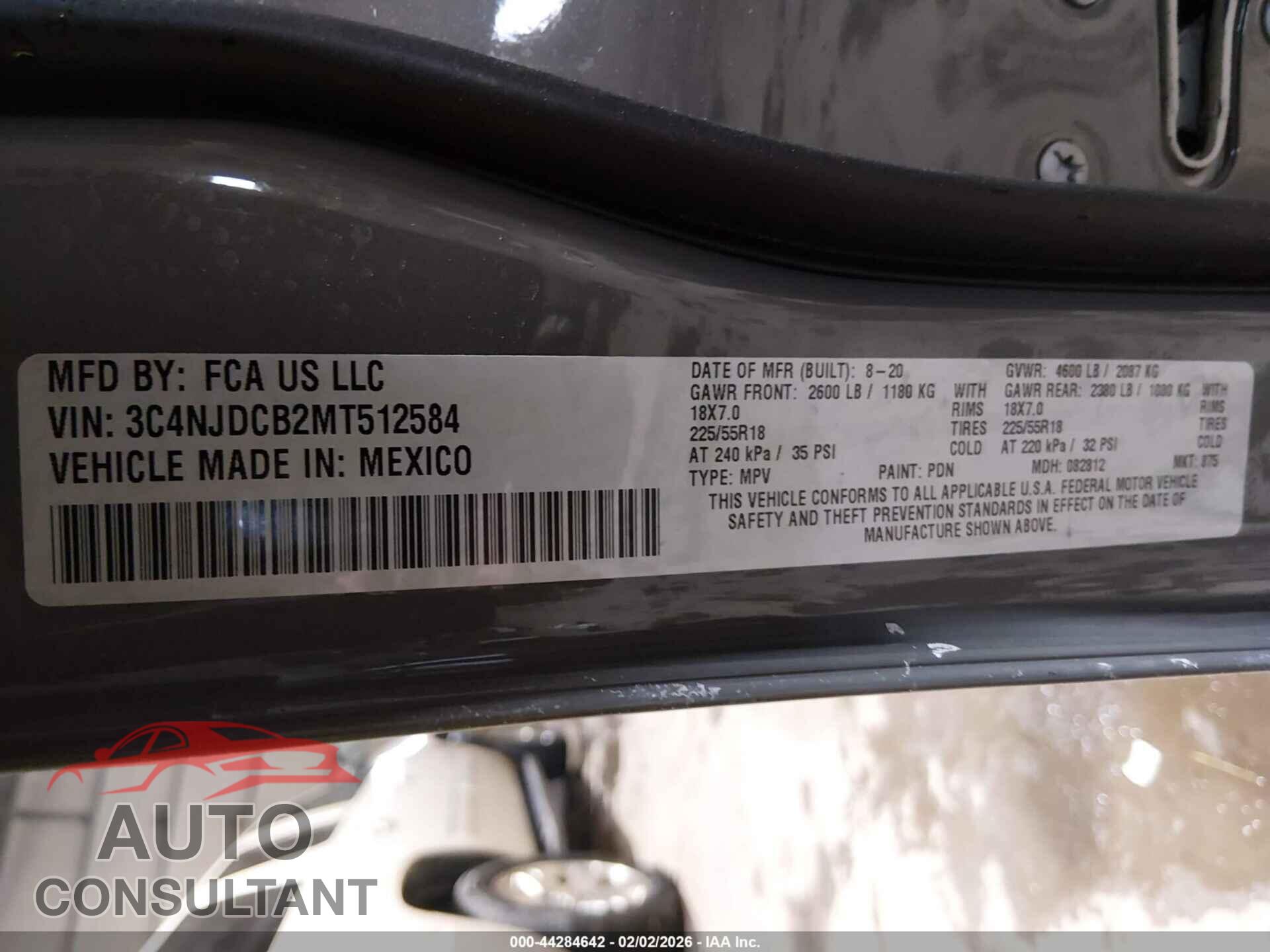 JEEP COMPASS 2021 - 3C4NJDCB2MT512584