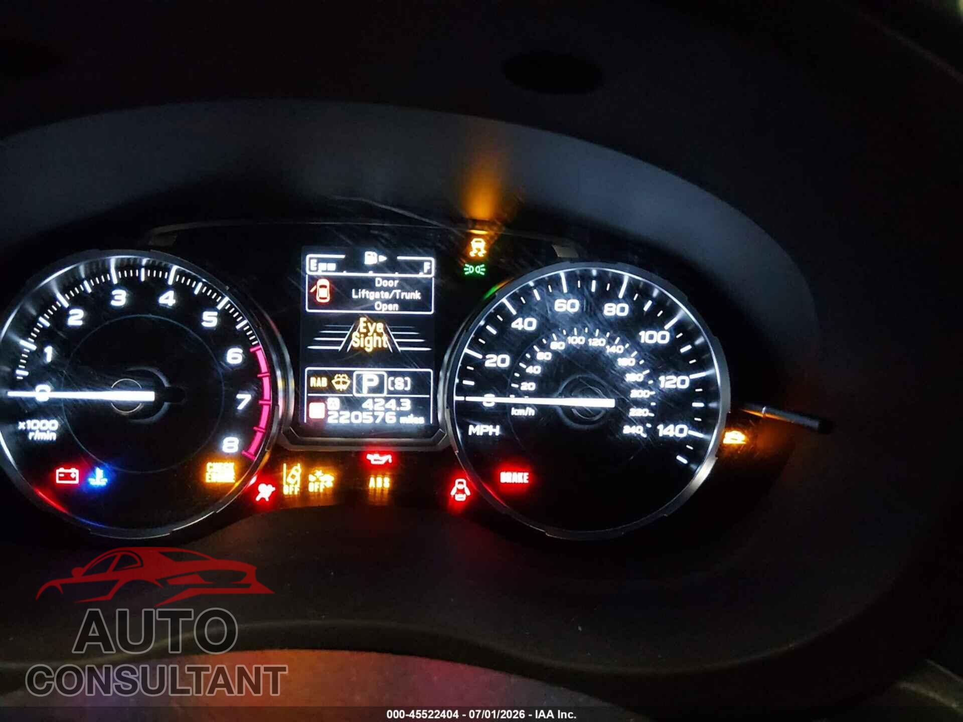 SUBARU FORESTER 2017 - JF2SJGWC8HH559357