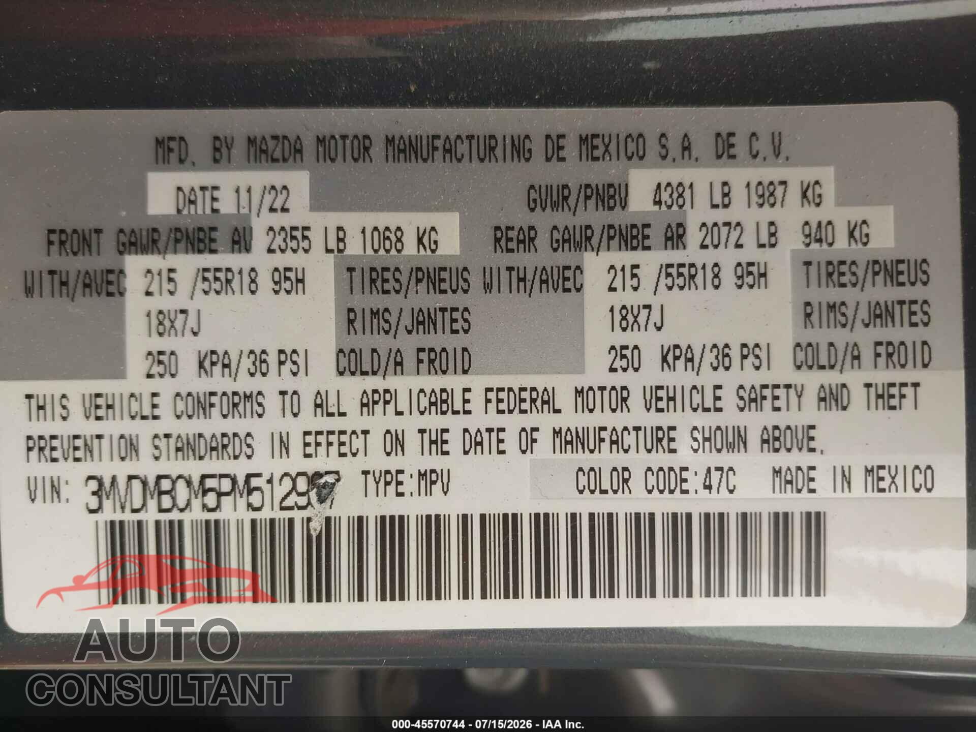 MAZDA CX-30 2023 - 3MVDMBCM5PM512987