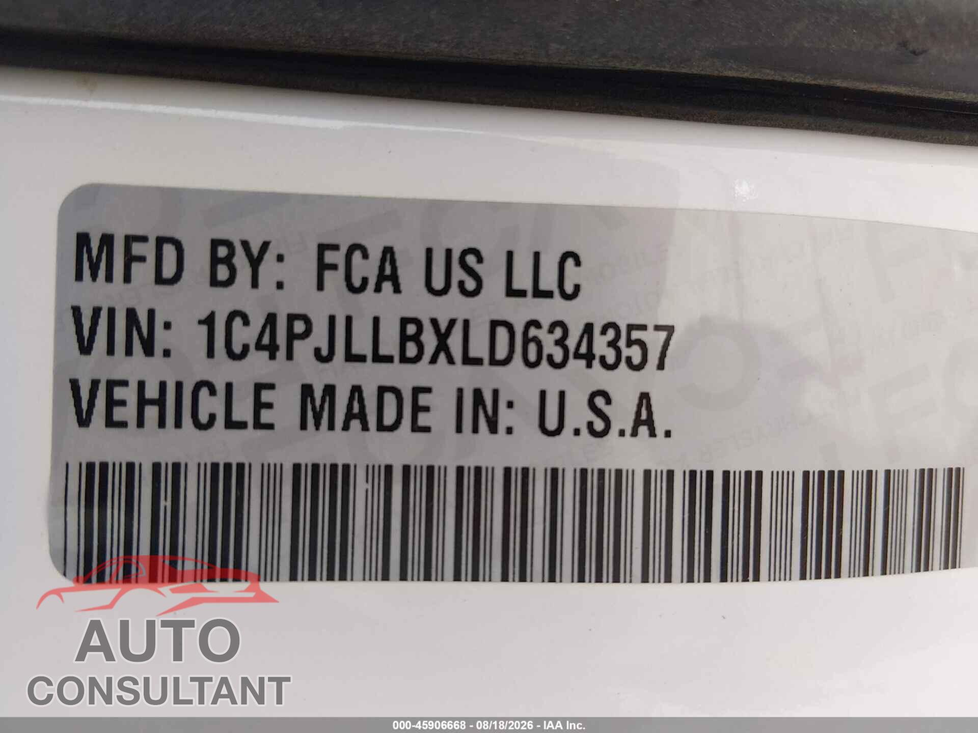 JEEP CHEROKEE 2020 - 1C4PJLLBXLD634357