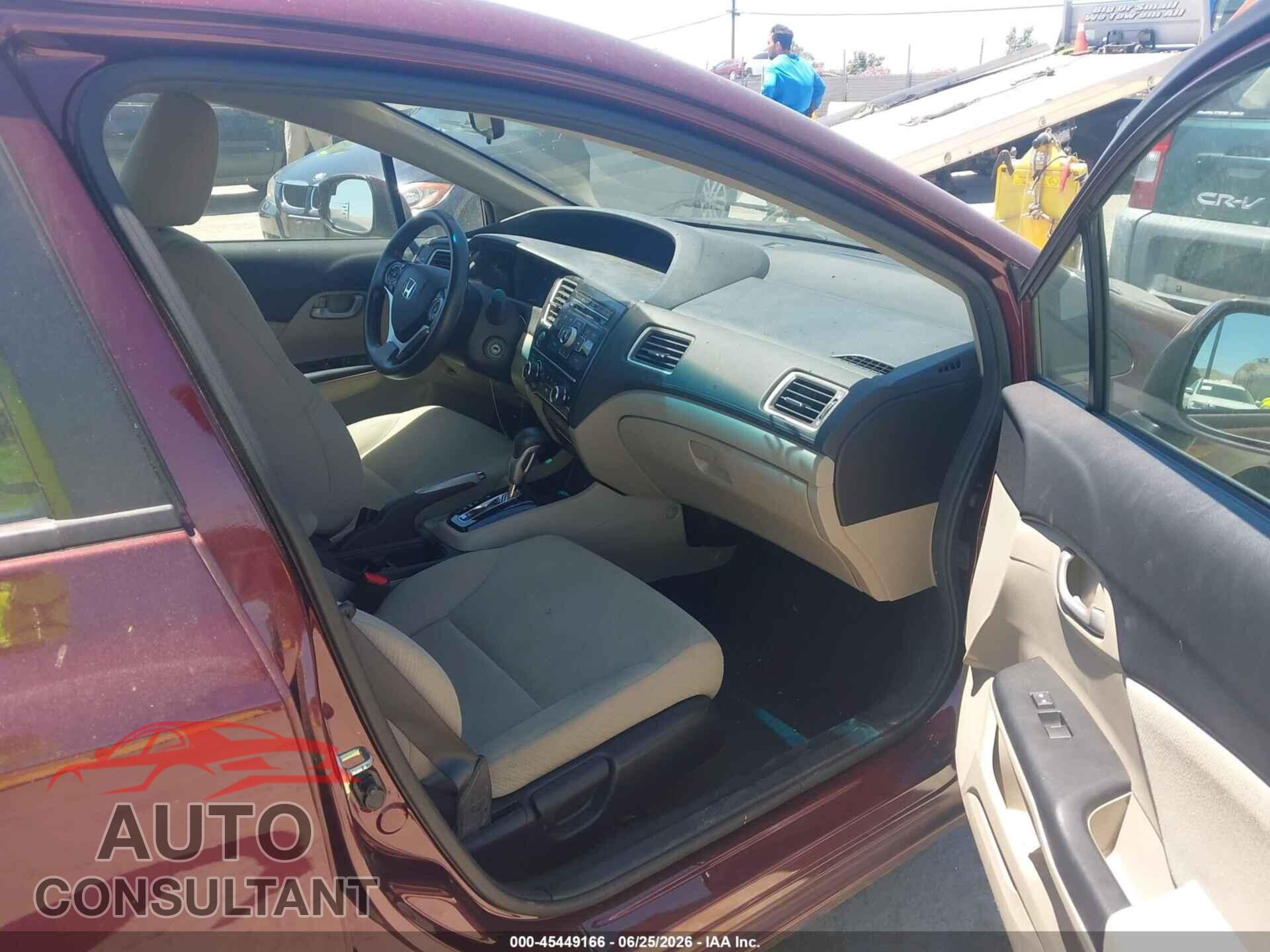 HONDA CIVIC 2013 - 19XFB2F56DE290776