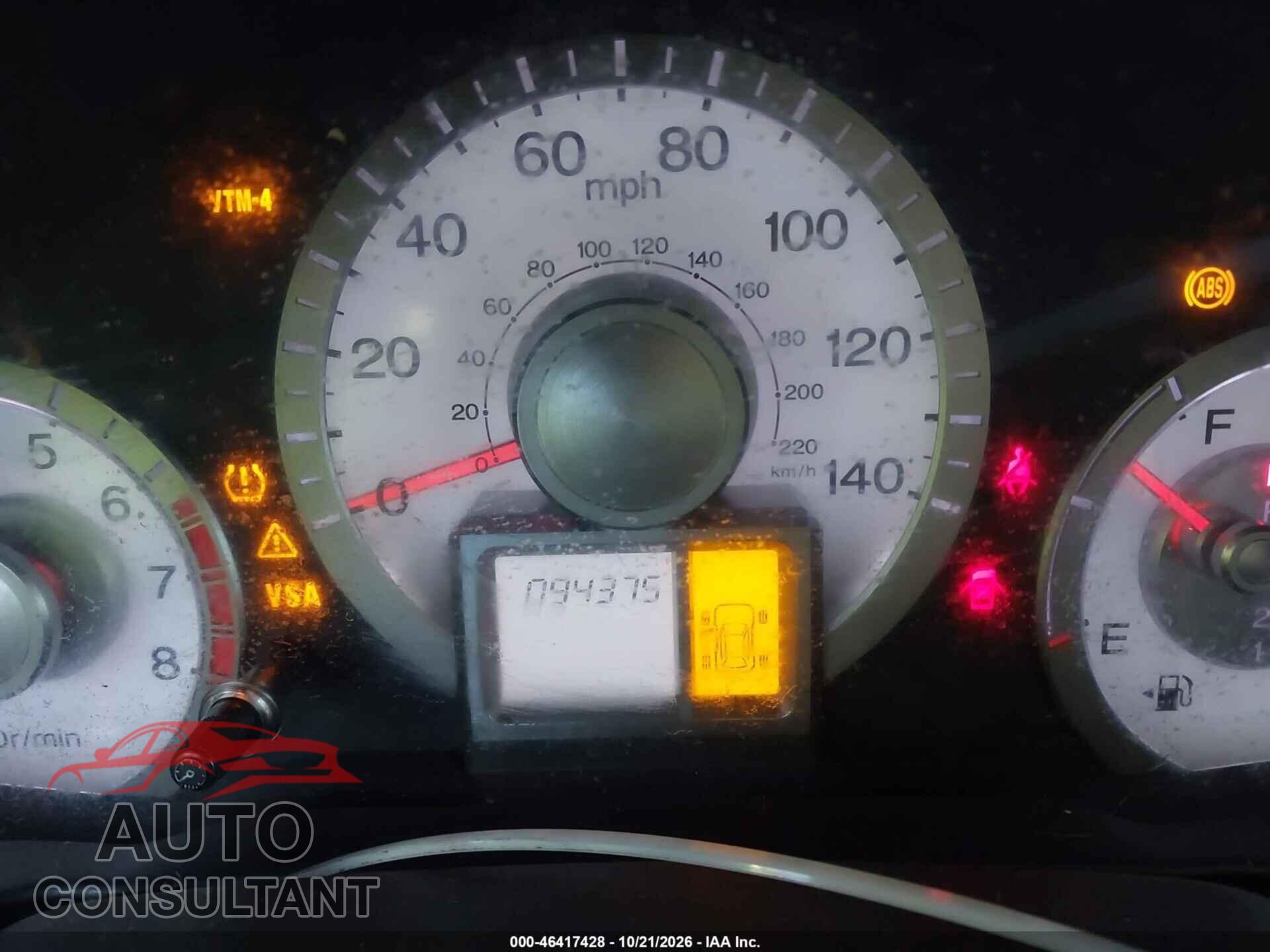 HONDA PILOT 2011 - 5FNYF4H23BB100404