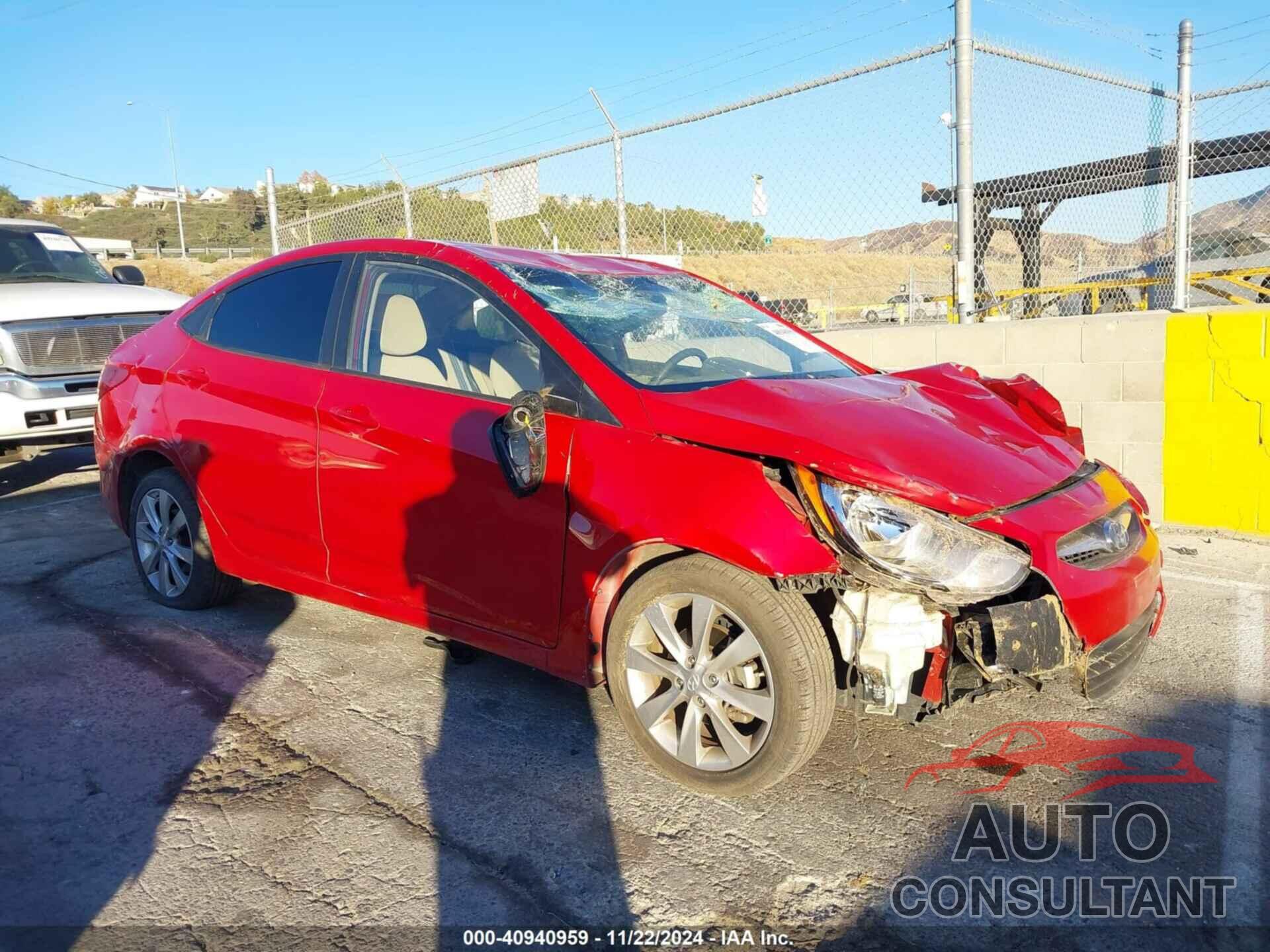 HYUNDAI ACCENT 2013 - KMHCU4AE1DU284087