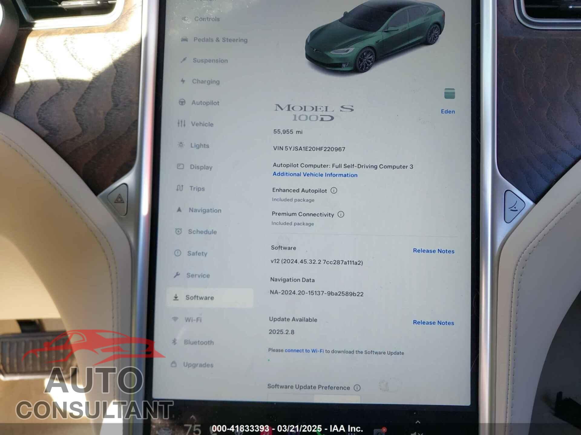 TESLA MODEL S 2017 - 5YJSA1E20HF220967