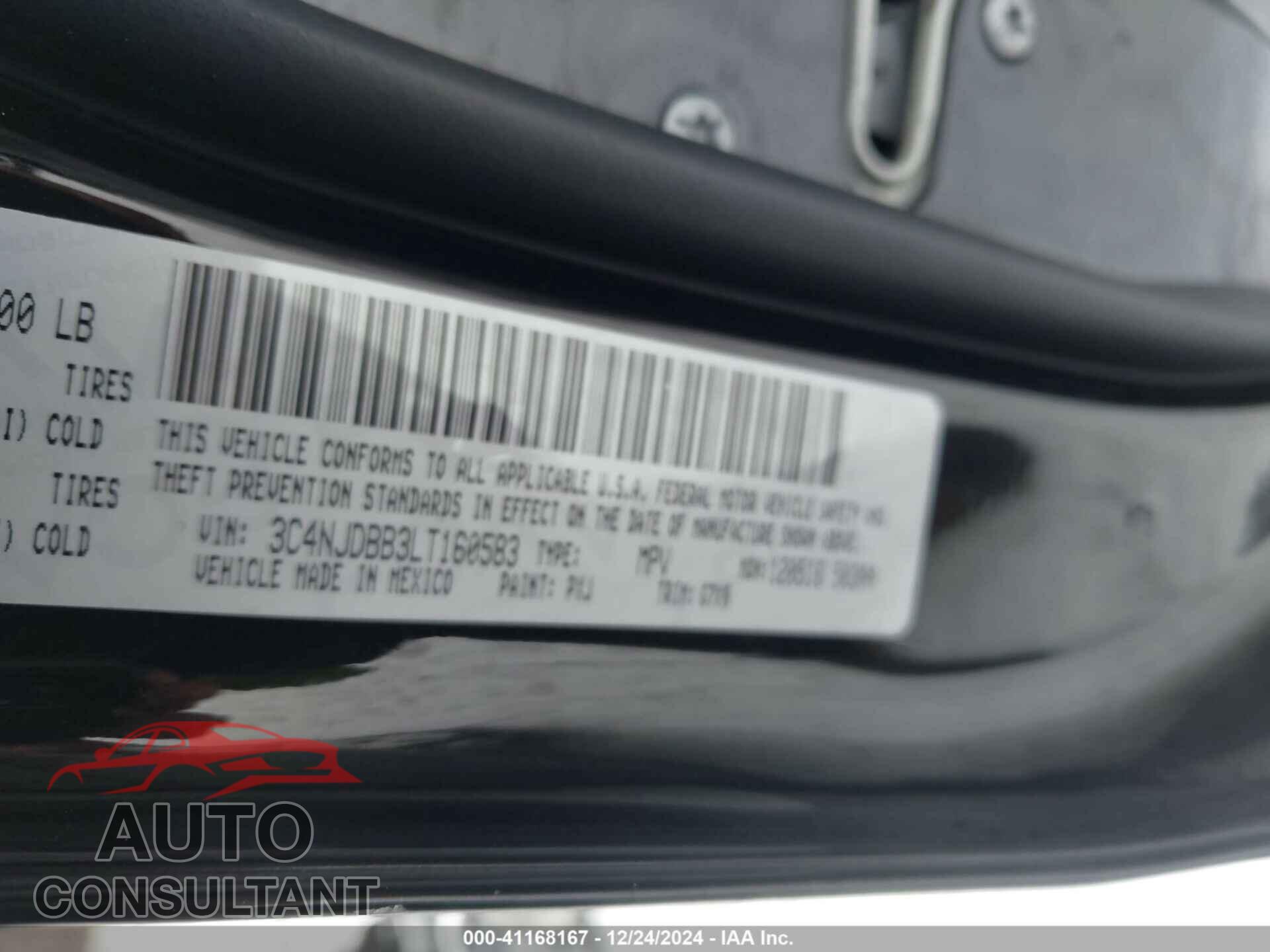 JEEP COMPASS 2020 - 3C4NJDBB3LT160583