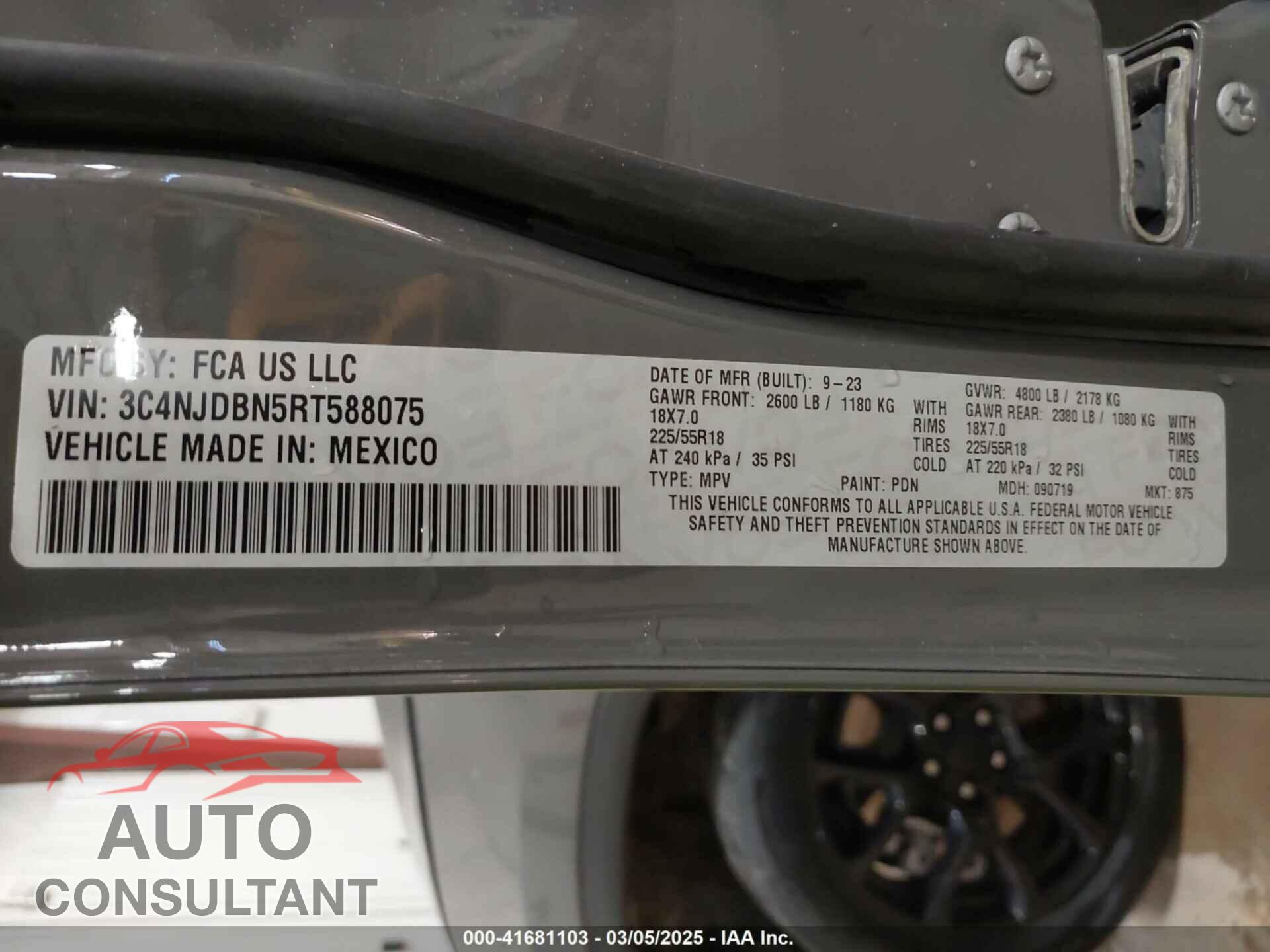 JEEP COMPASS 2024 - 3C4NJDBN5RT588075