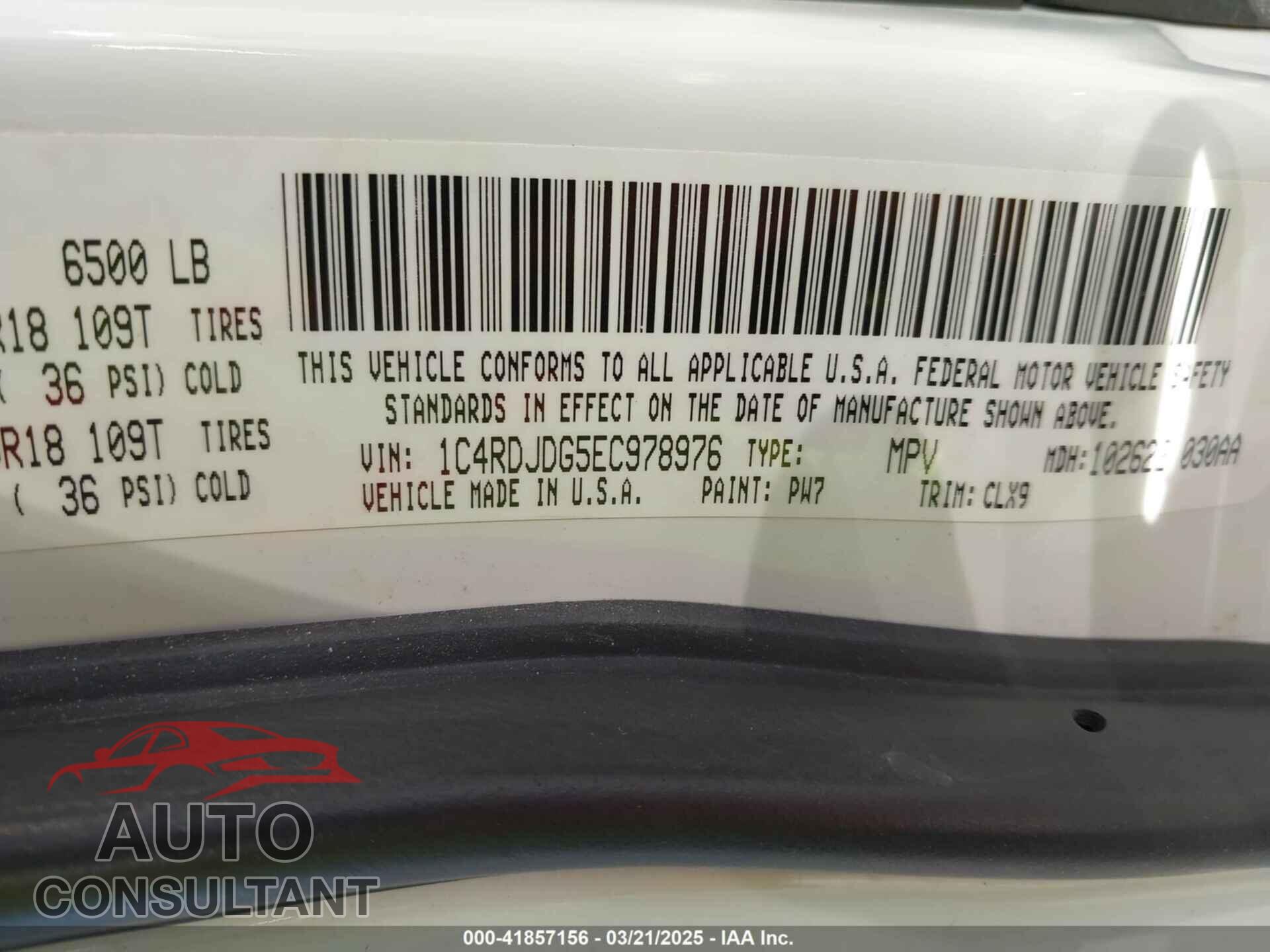 DODGE DURANGO 2014 - 1C4RDJDG5EC978976