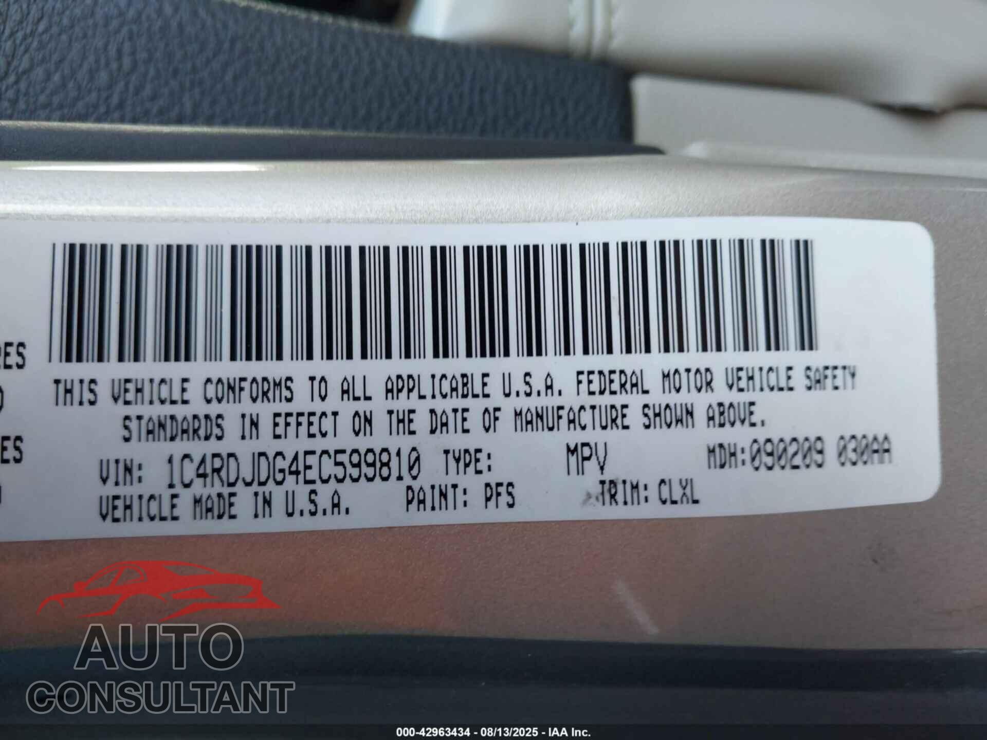 DODGE DURANGO 2014 - 1C4RDJDG4EC599810