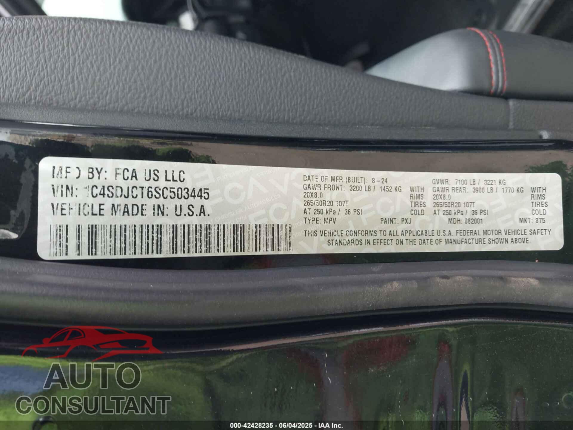 DODGE DURANGO 2025 - 1C4SDJCT6SC503445
