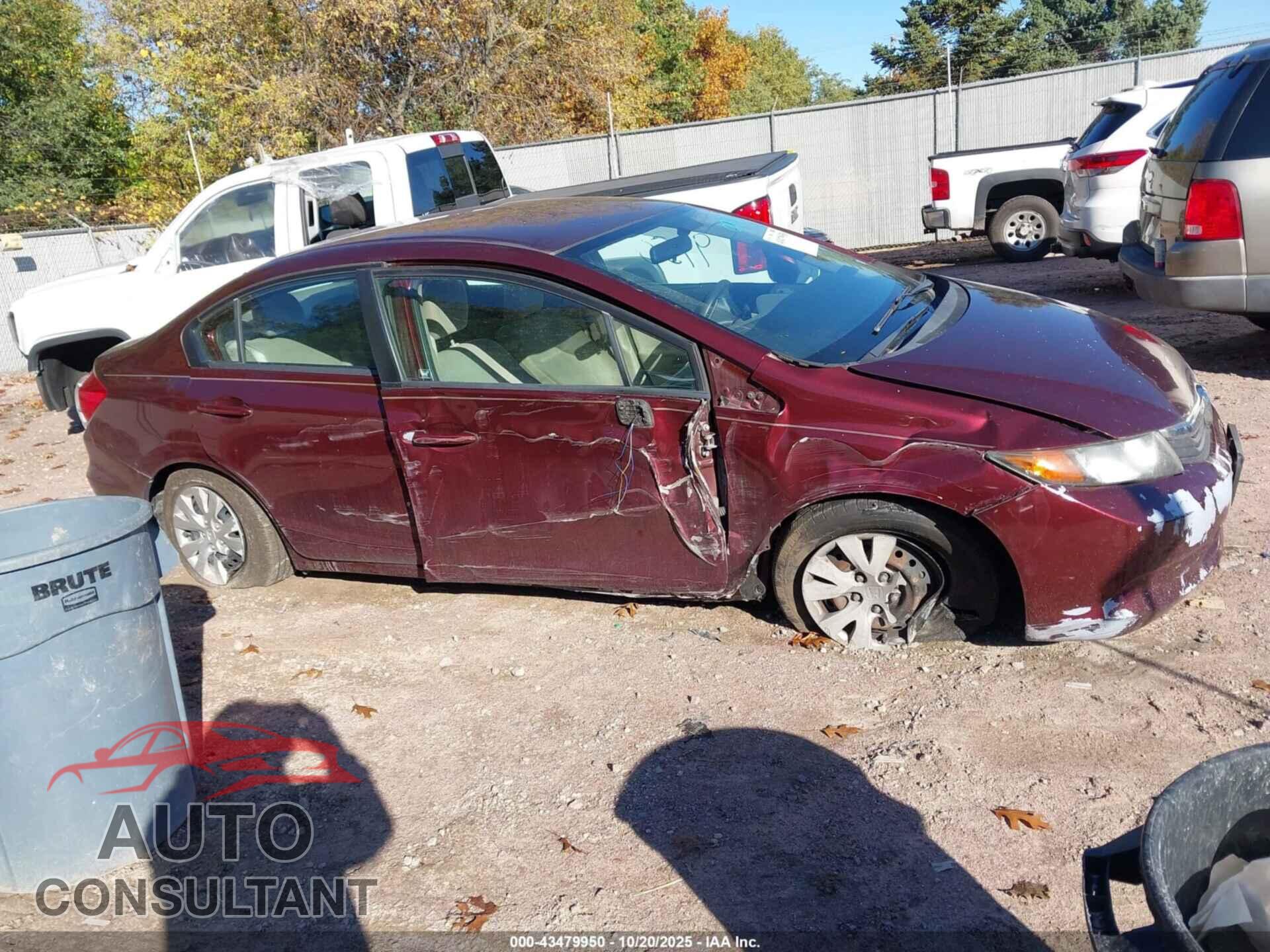 HONDA CIVIC 2012 - 19XFB2F51CE389584