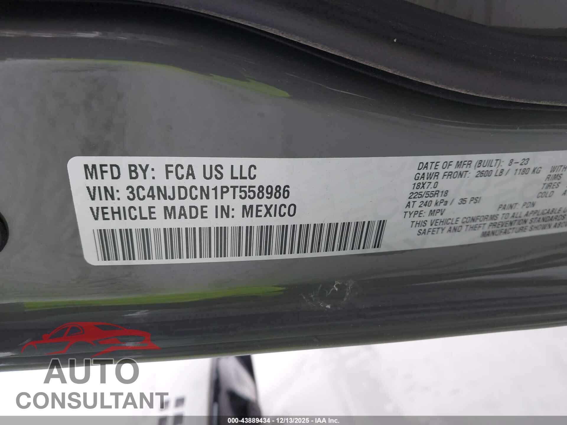 JEEP COMPASS 2023 - 3C4NJDCN1PT558986