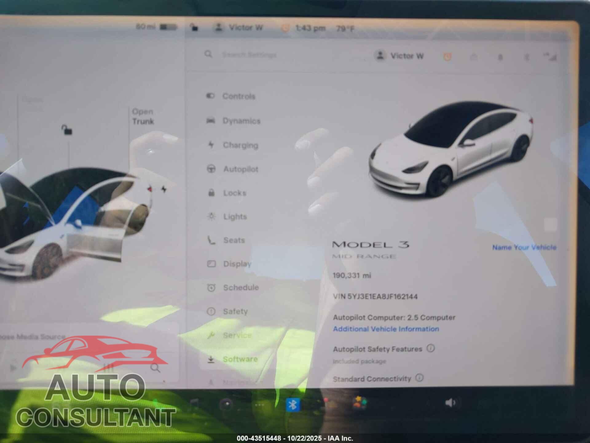 TESLA MODEL 3 2018 - 5YJ3E1EA8JF162144