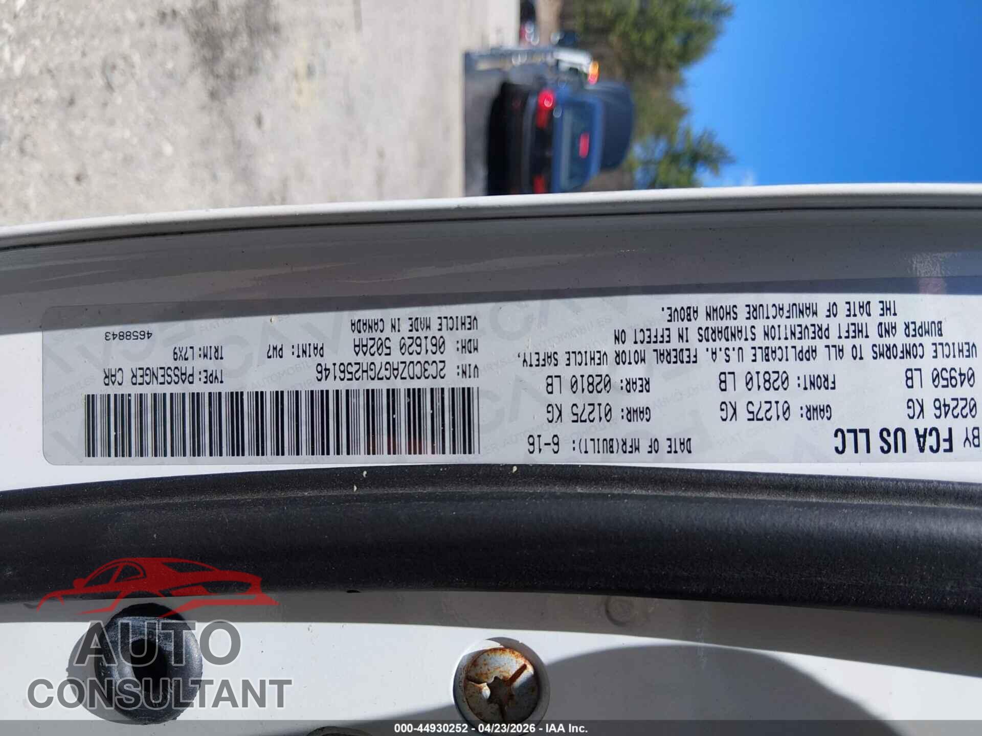 DODGE CHALLENGER 2016 - 2C3CDZAG7GH256146