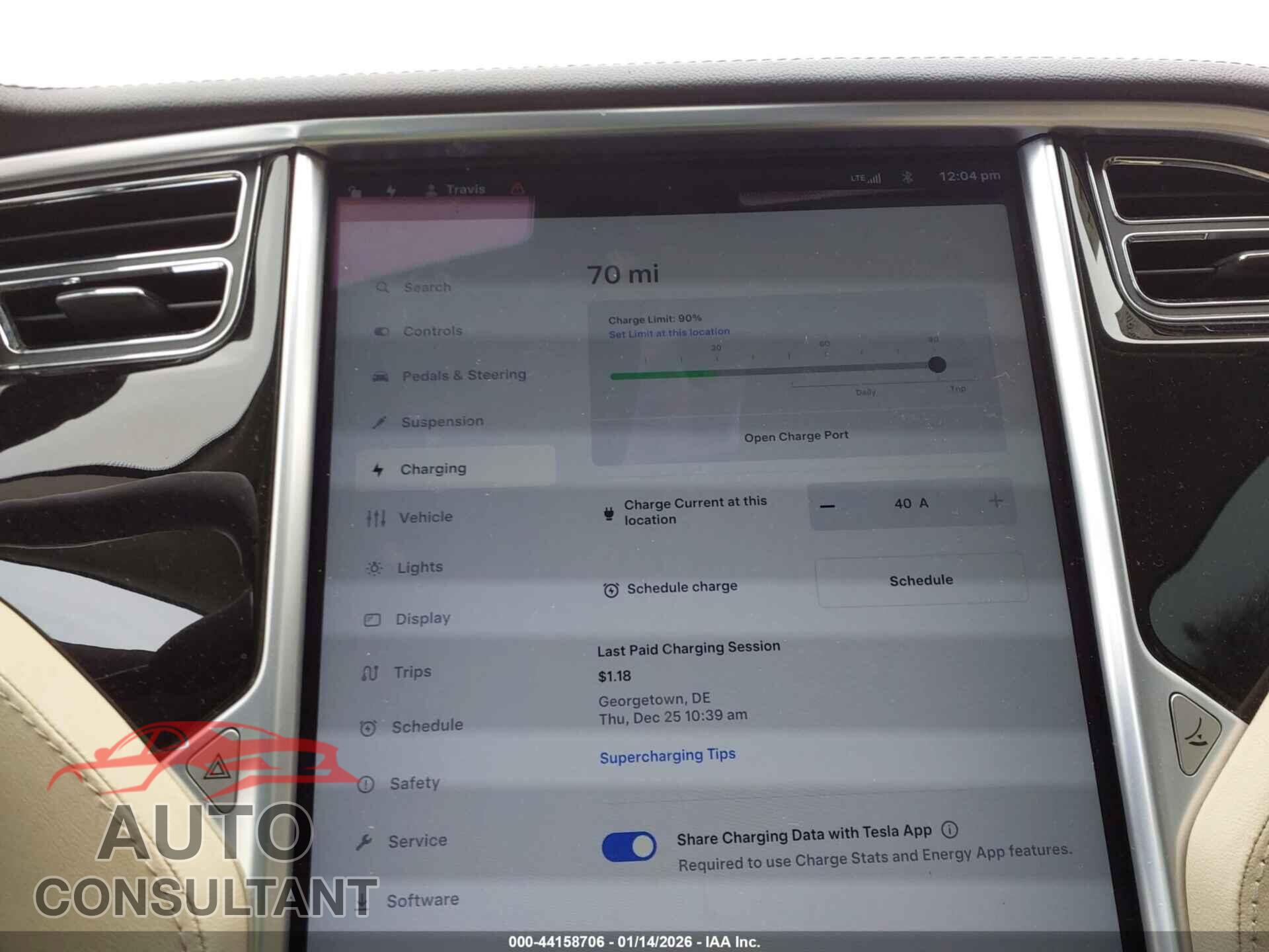TESLA MODEL S 2012 - 5YJSA1CN3CFP03052