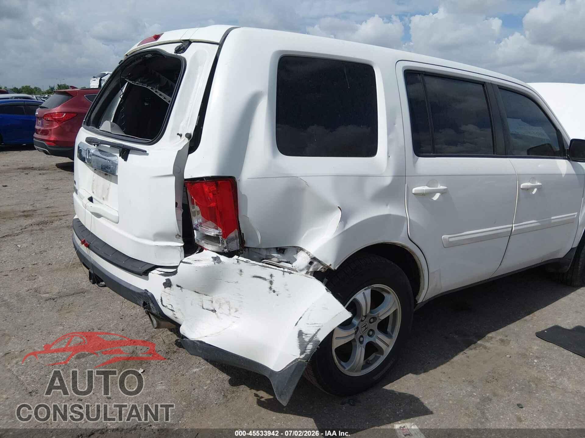 HONDA PILOT 2012 - 5FNYF3H45CB009292