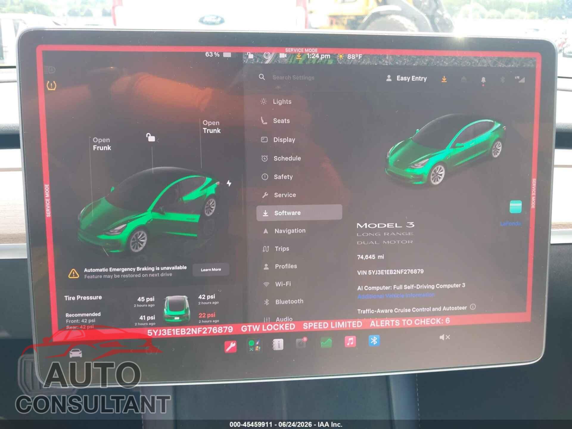 TESLA MODEL 3 2022 - 5YJ3E1EB2NF276879