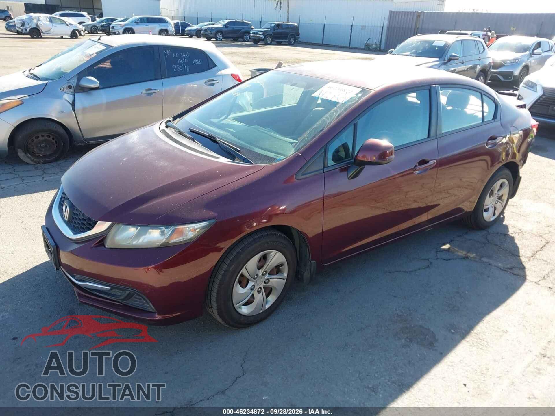 HONDA CIVIC 2013 - 19XFB2F54DE246064