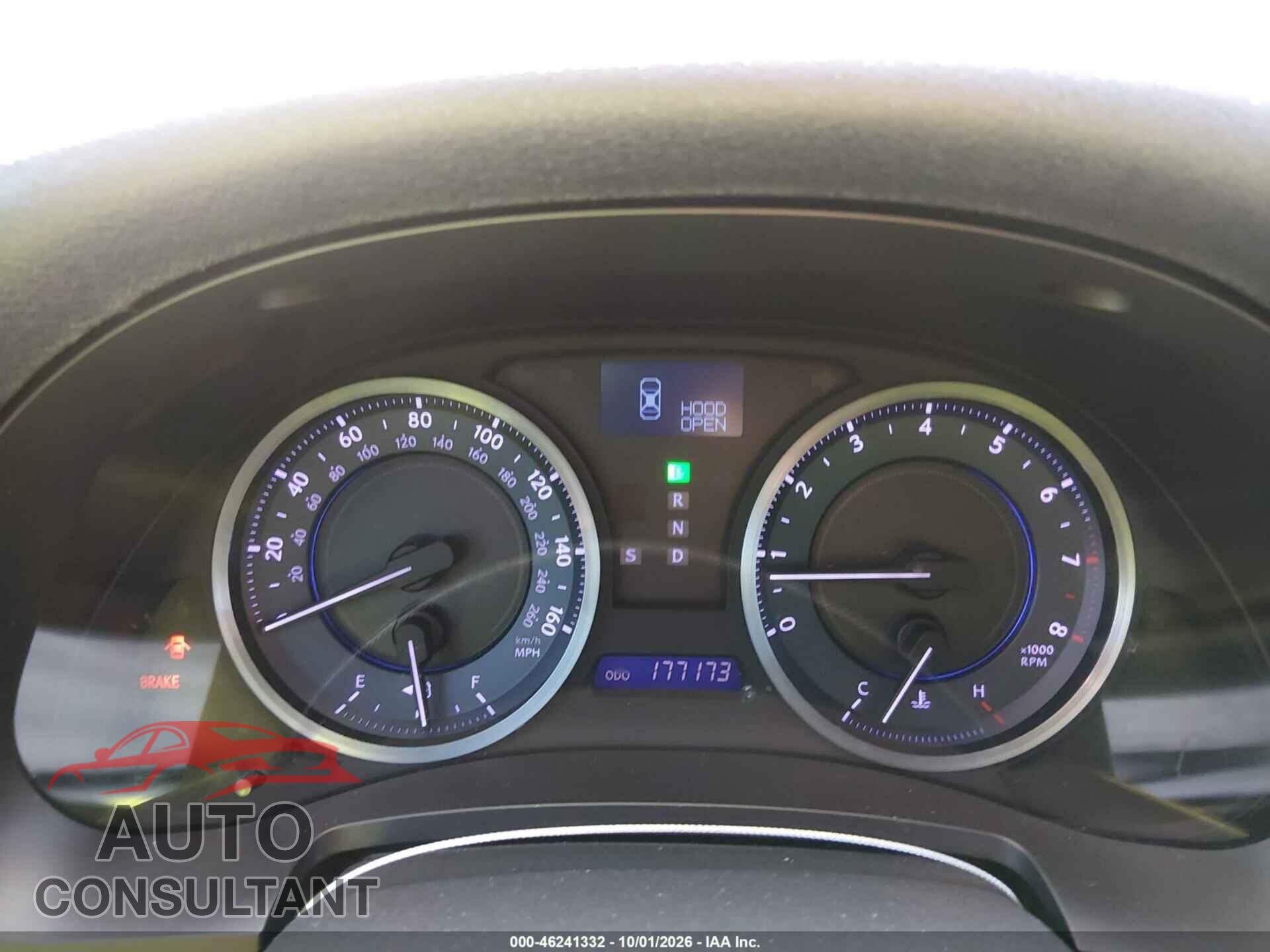 LEXUS IS 250 2011 - JTHBF5C22B5150567