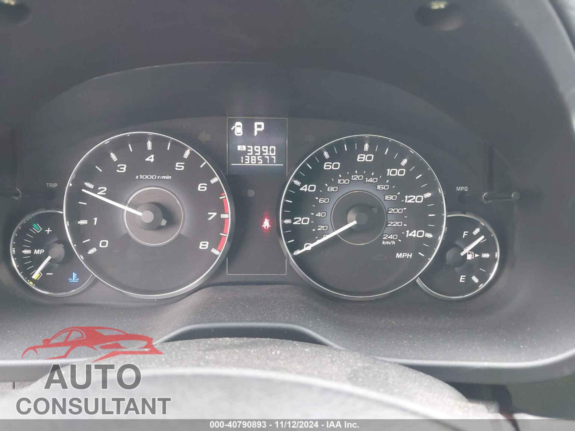SUBARU OUTBACK 2012 - 4S4BRBLC3C3294668