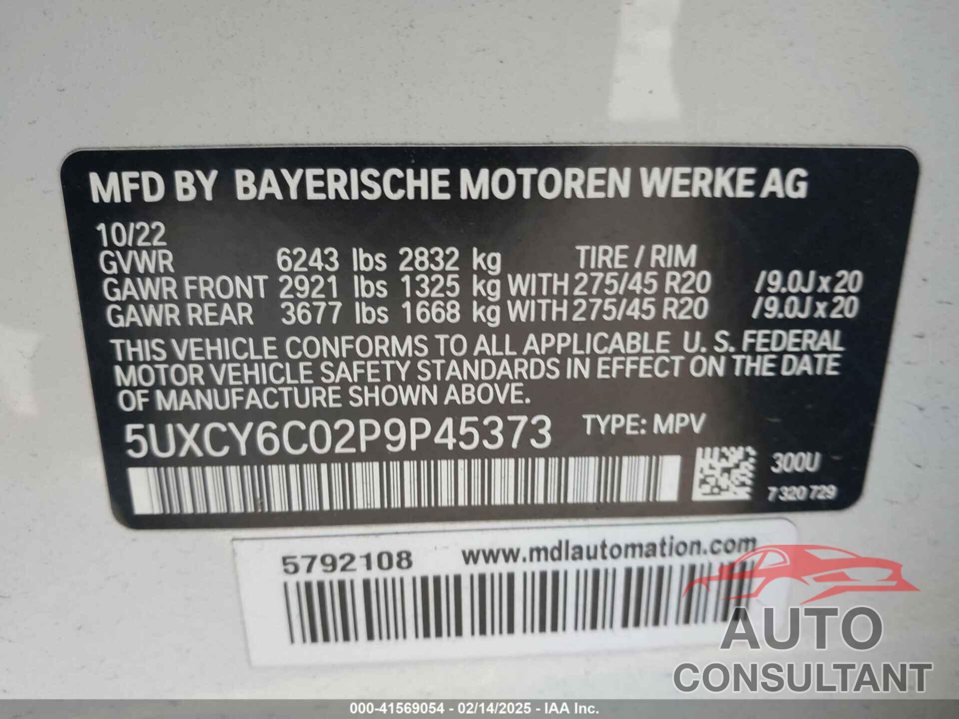 BMW X6 2023 - 5UXCY6C02P9P45373
