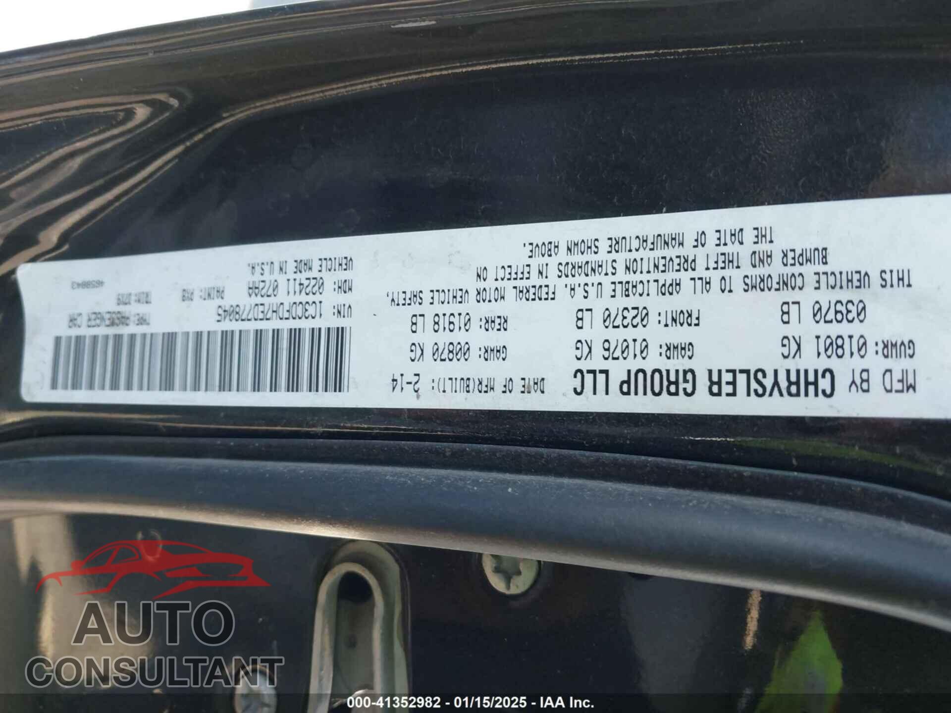 DODGE DART 2014 - 1C3CDFDH7ED778045