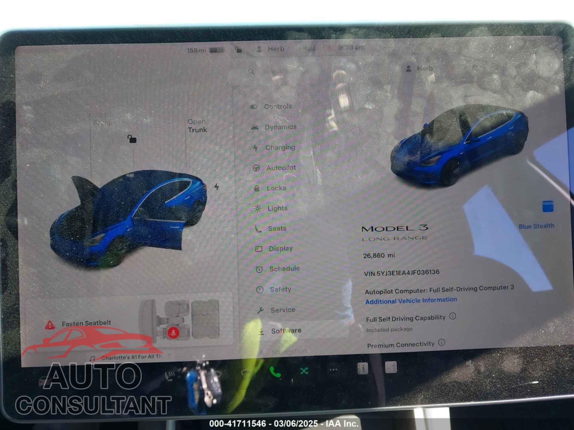 TESLA MODEL 3 2018 - 5YJ3E1EA4JF036136